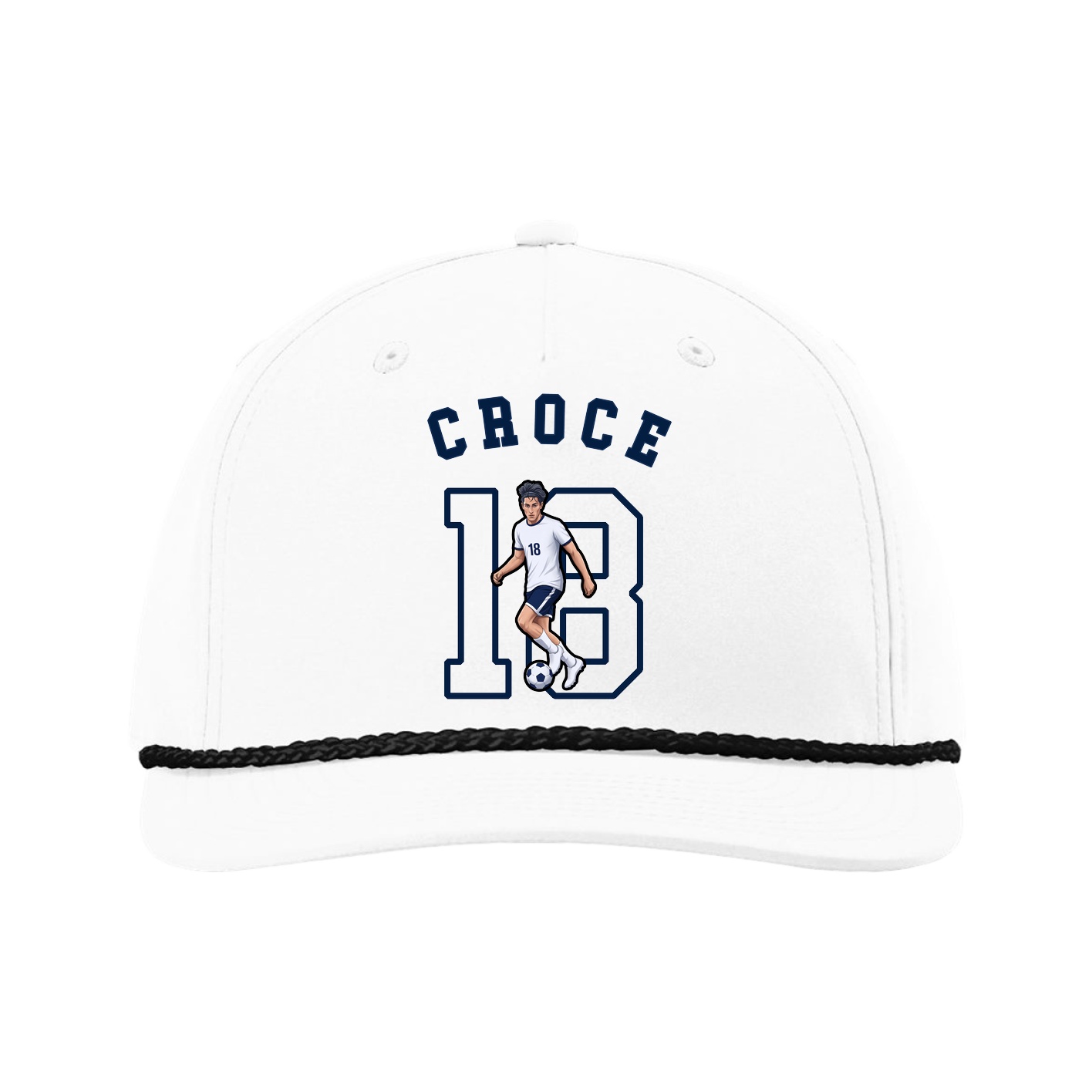 Five-Panel Classic Rope Cap — Shirsey Arch in White