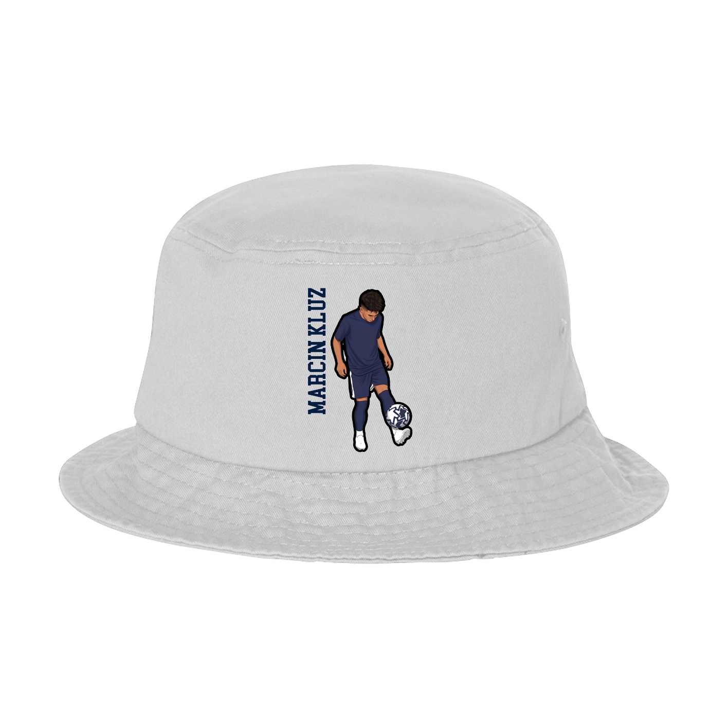Bucket Cap — Name Vertical in White
