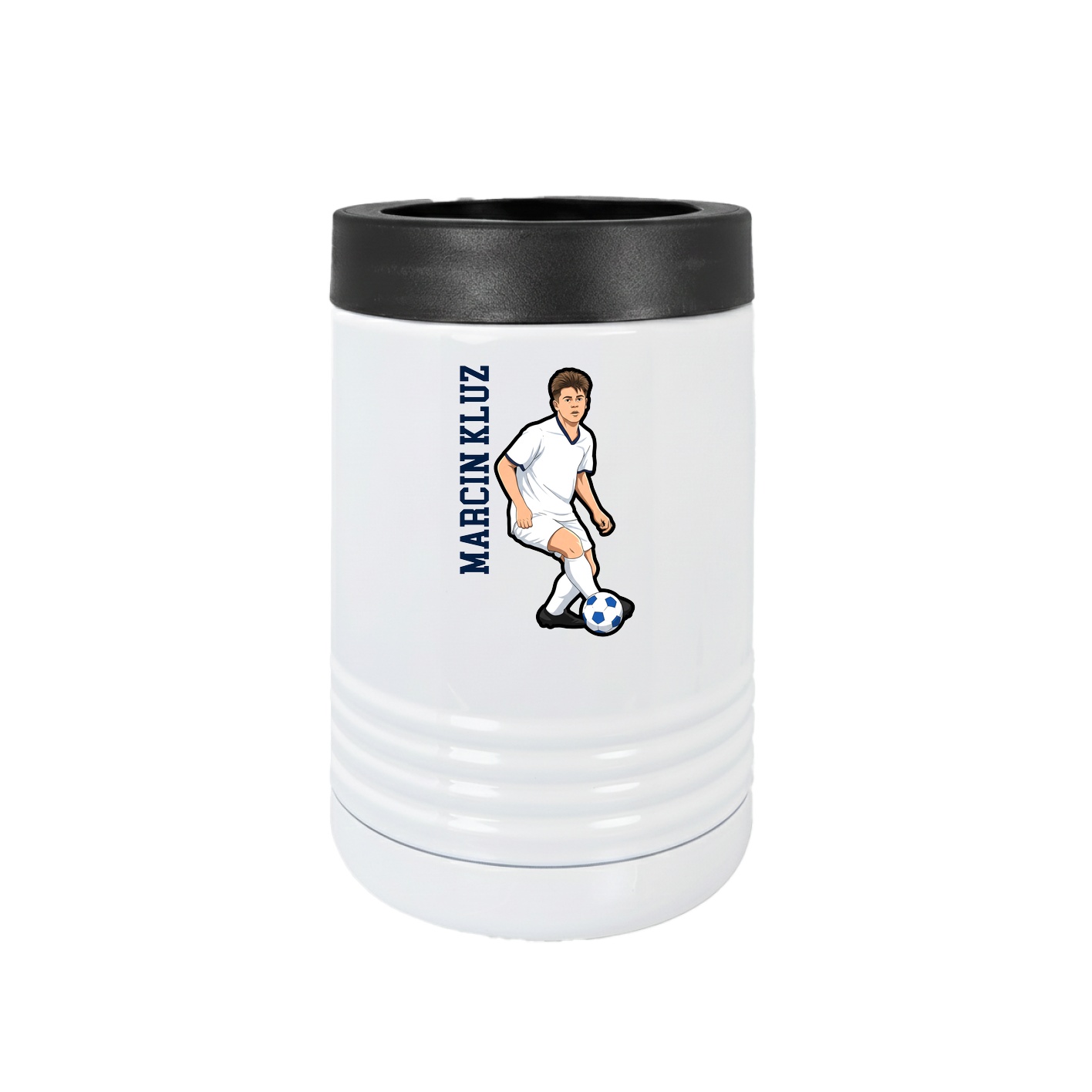 Beverage Holder — Name Vertical in White