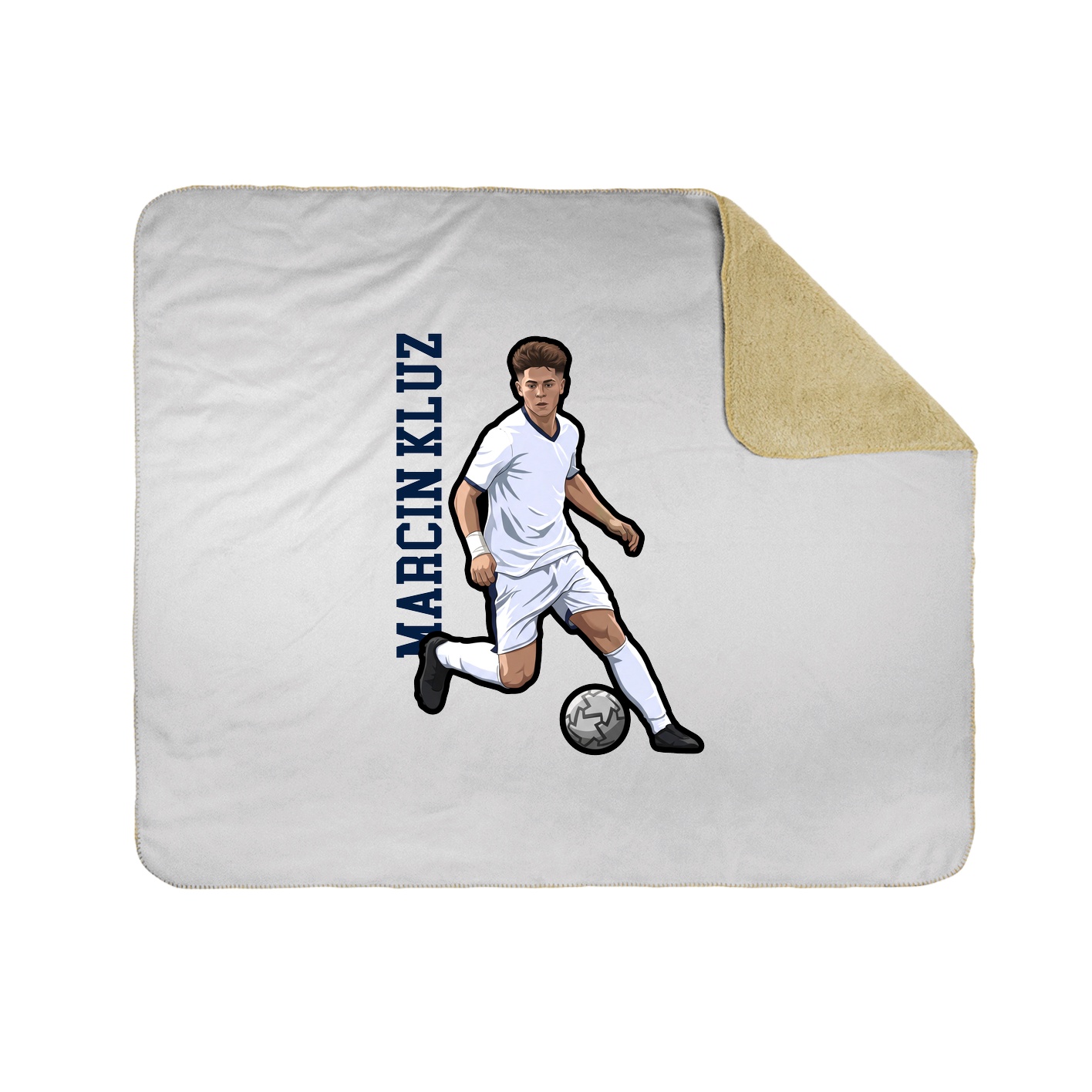 Throw Blanket — Name Vertical in White