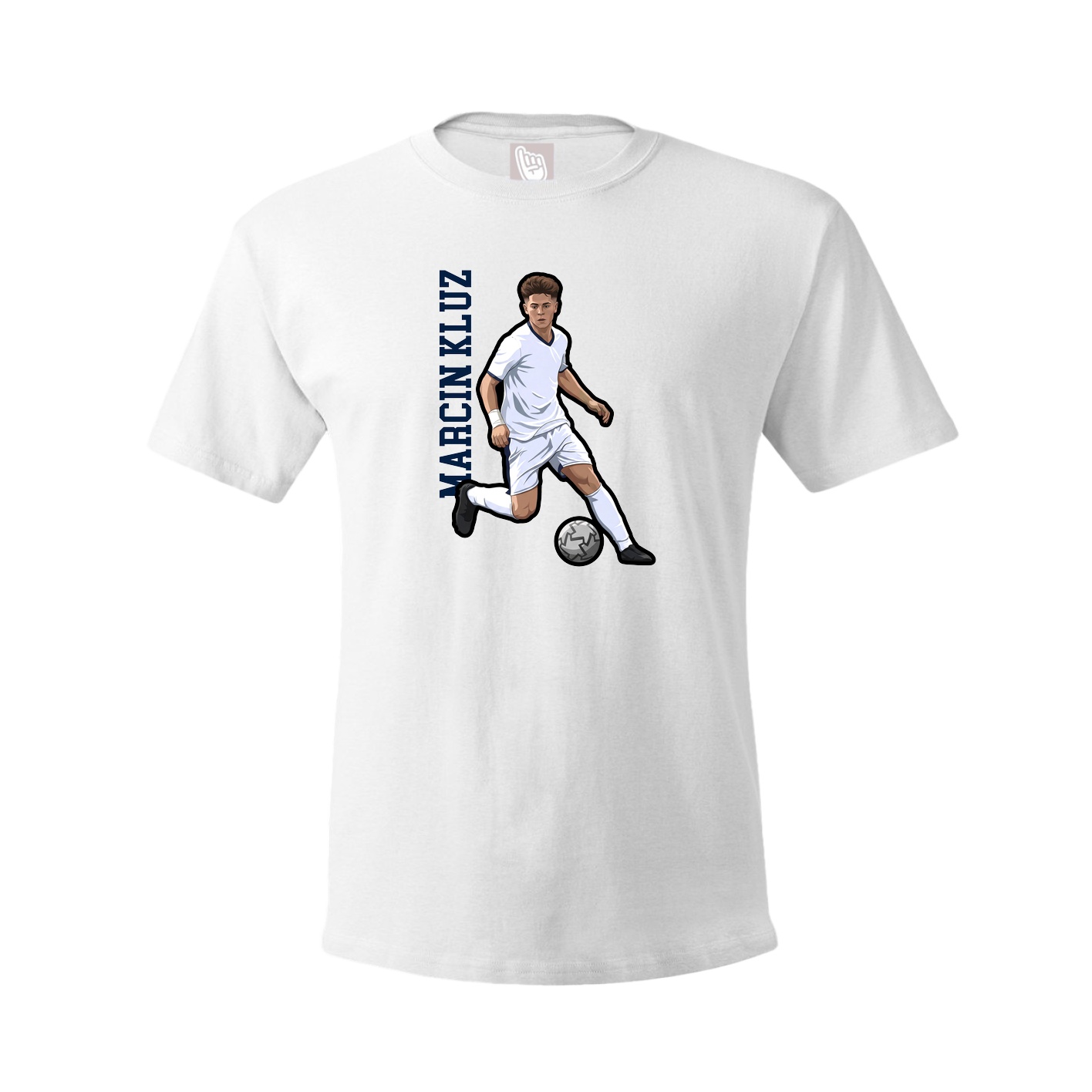 Youth Tee — Name Vertical in White
