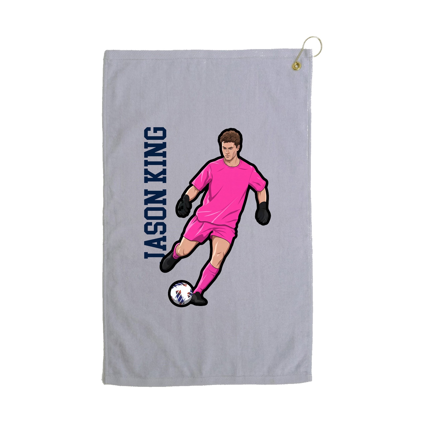 Golf Towel — Name Vertical in Grey