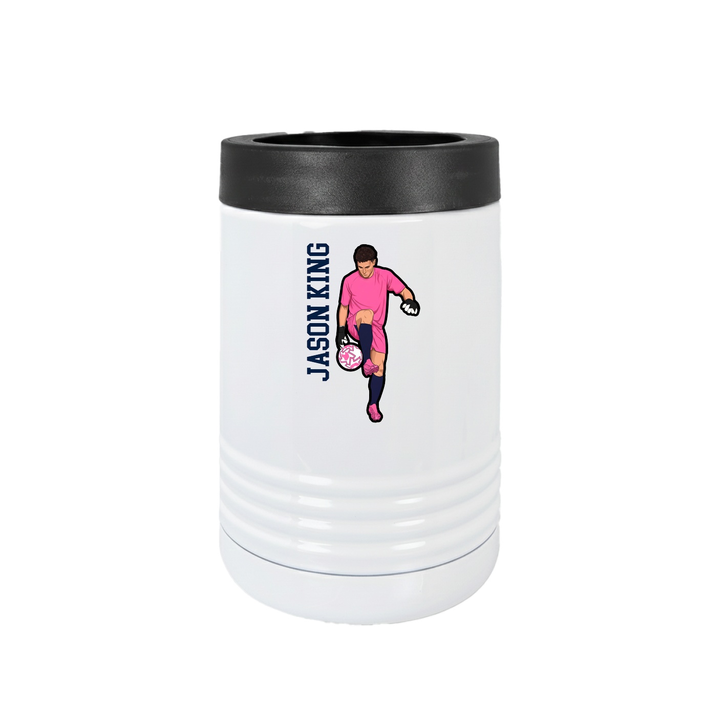 Beverage Holder — Name Vertical in White