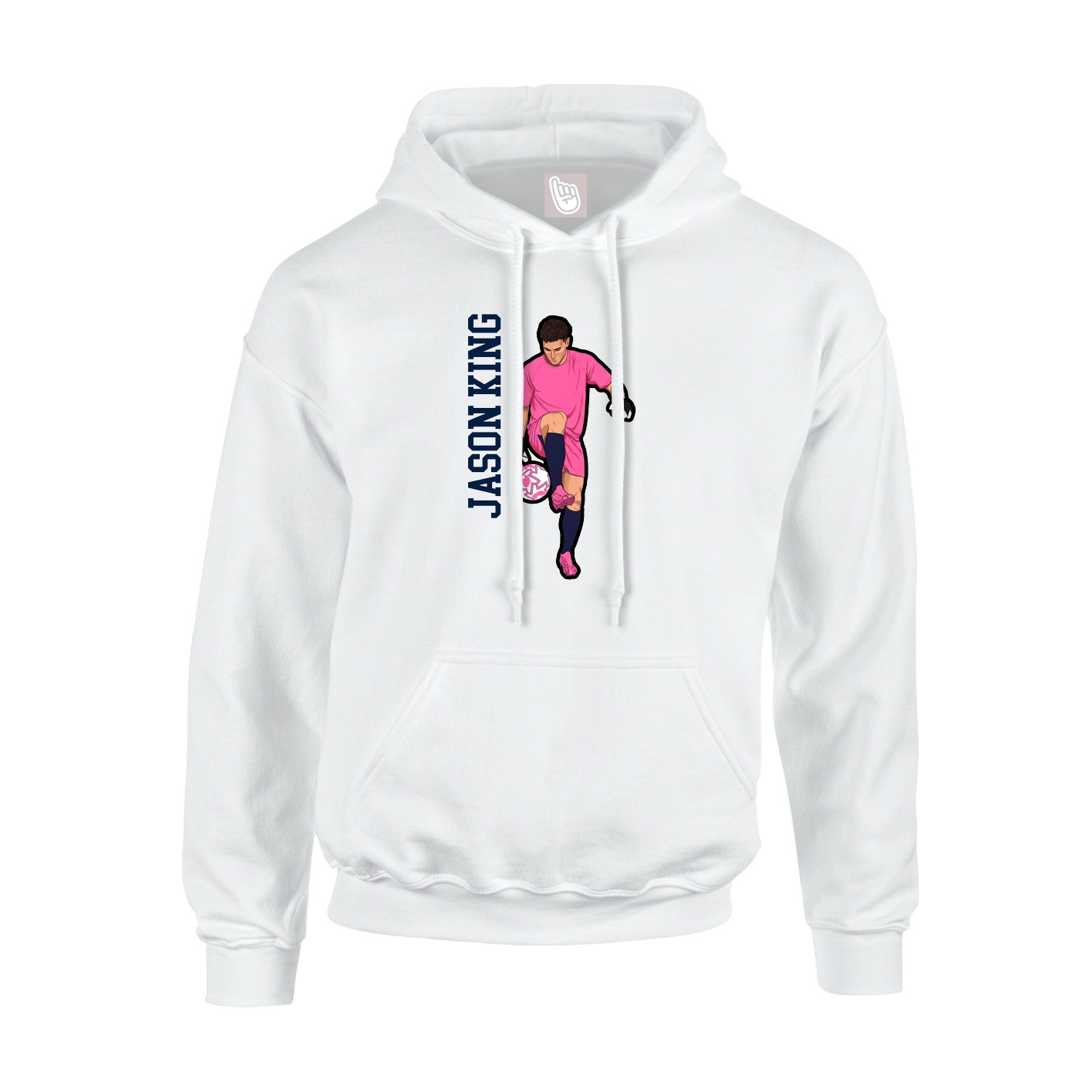 Youth Hoodie — Name Vertical in White
