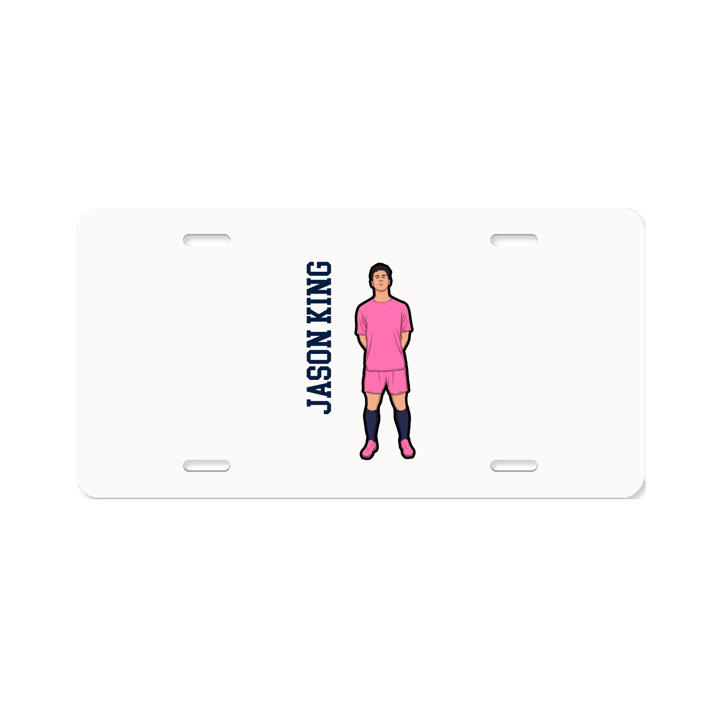 License Plate — Name Vertical in Classic
