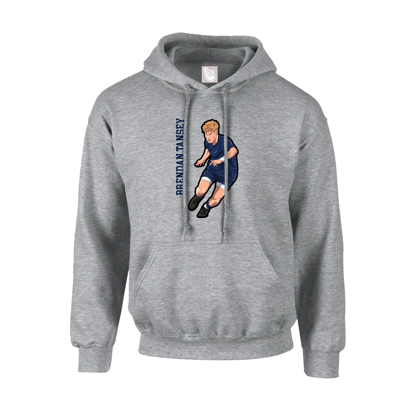 Youth Hoodie — Name Vertical in Grey
