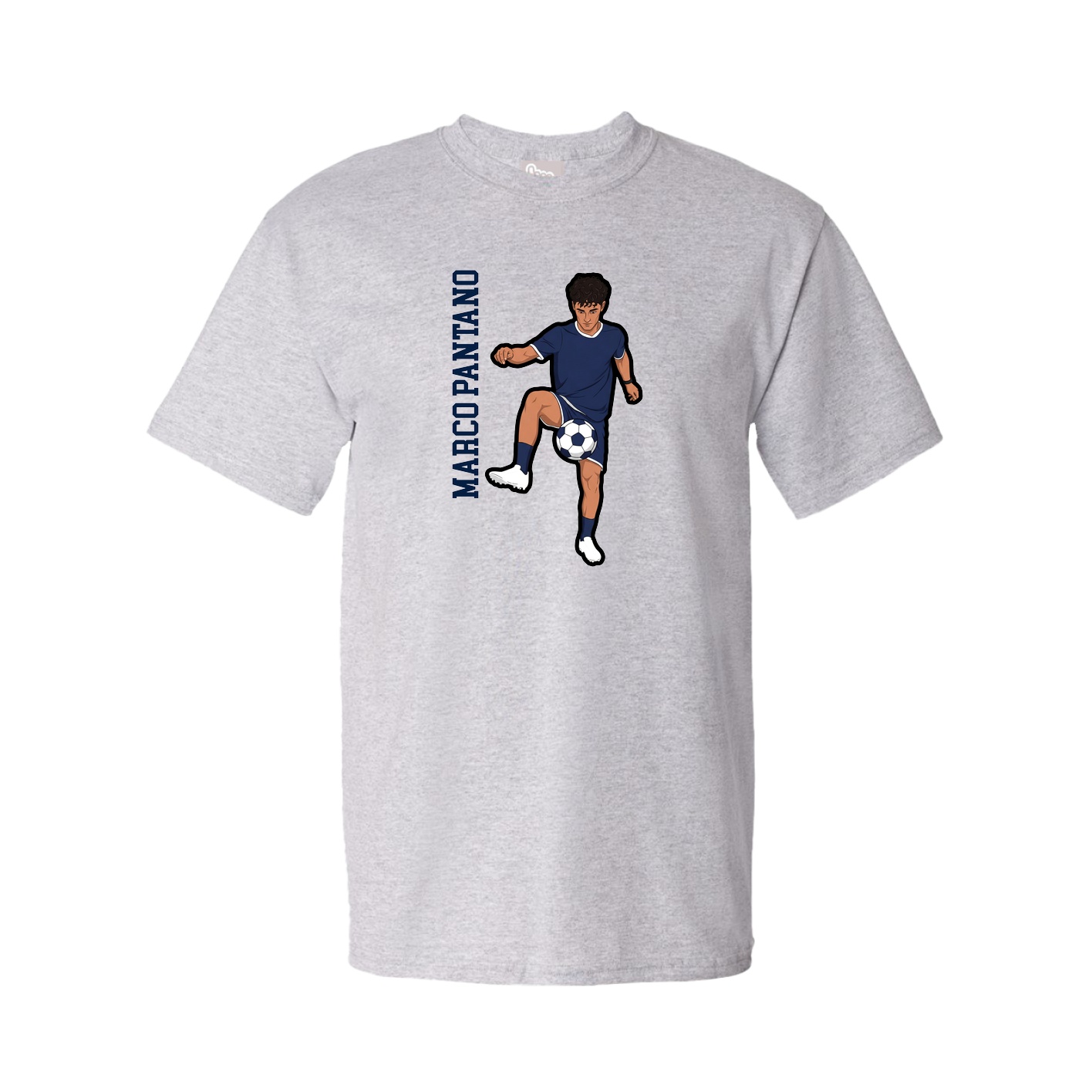 Youth Tee — Name Vertical in Grey