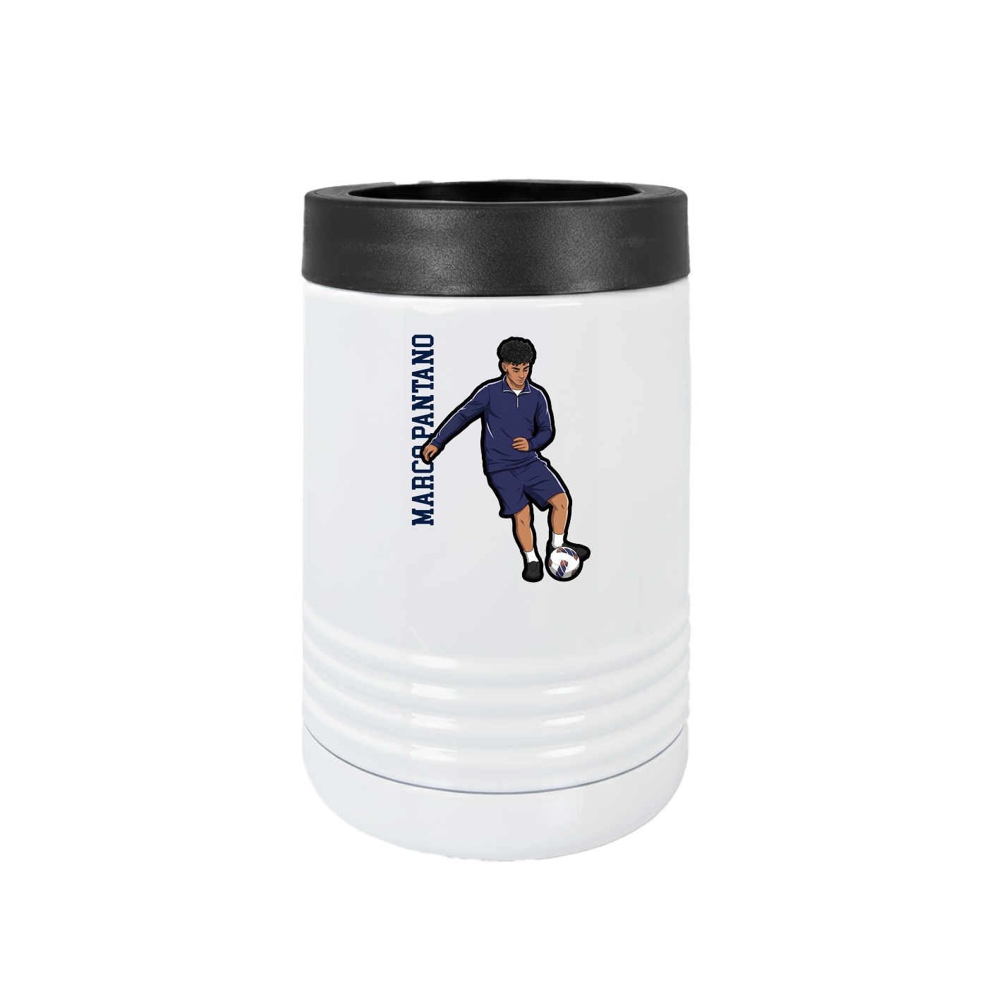 Beverage Holder — Name Vertical in White