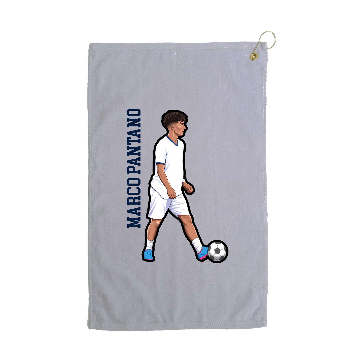 Golf Towel — Name Vertical in Grey