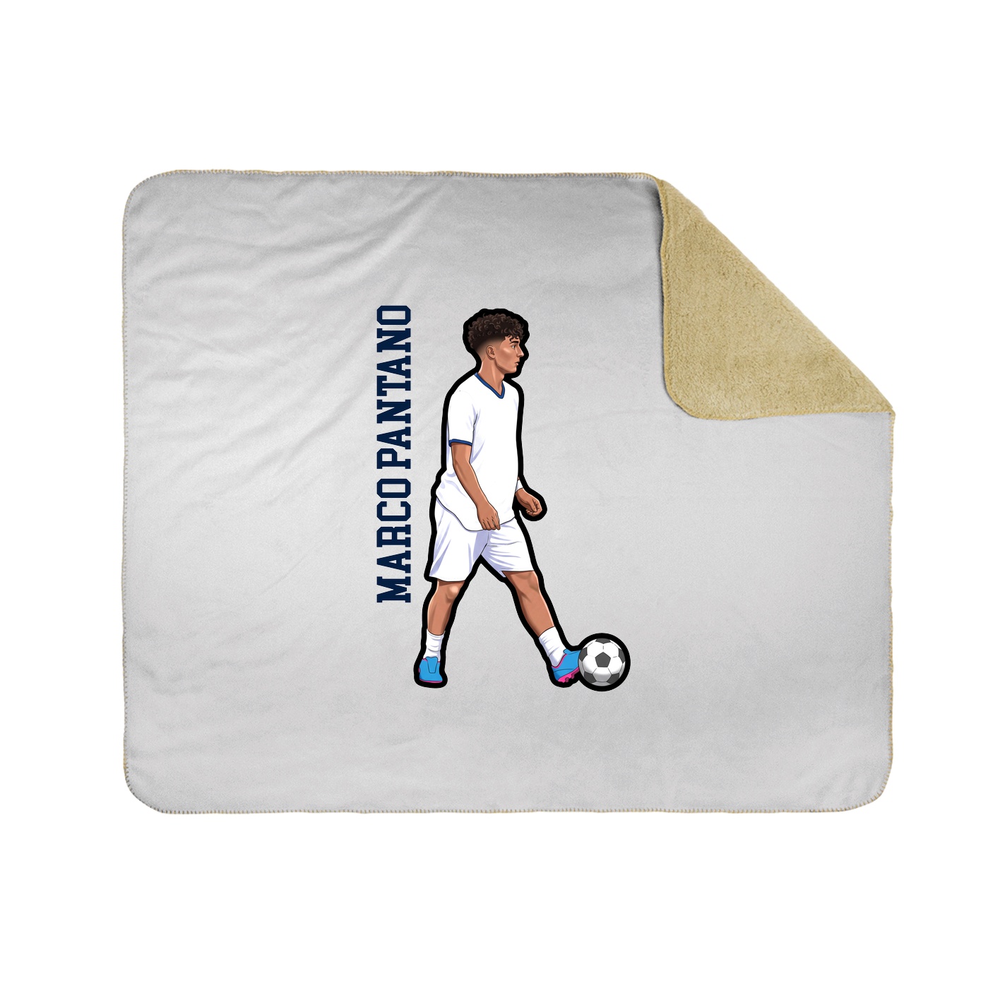 Throw Blanket — Name Vertical in White