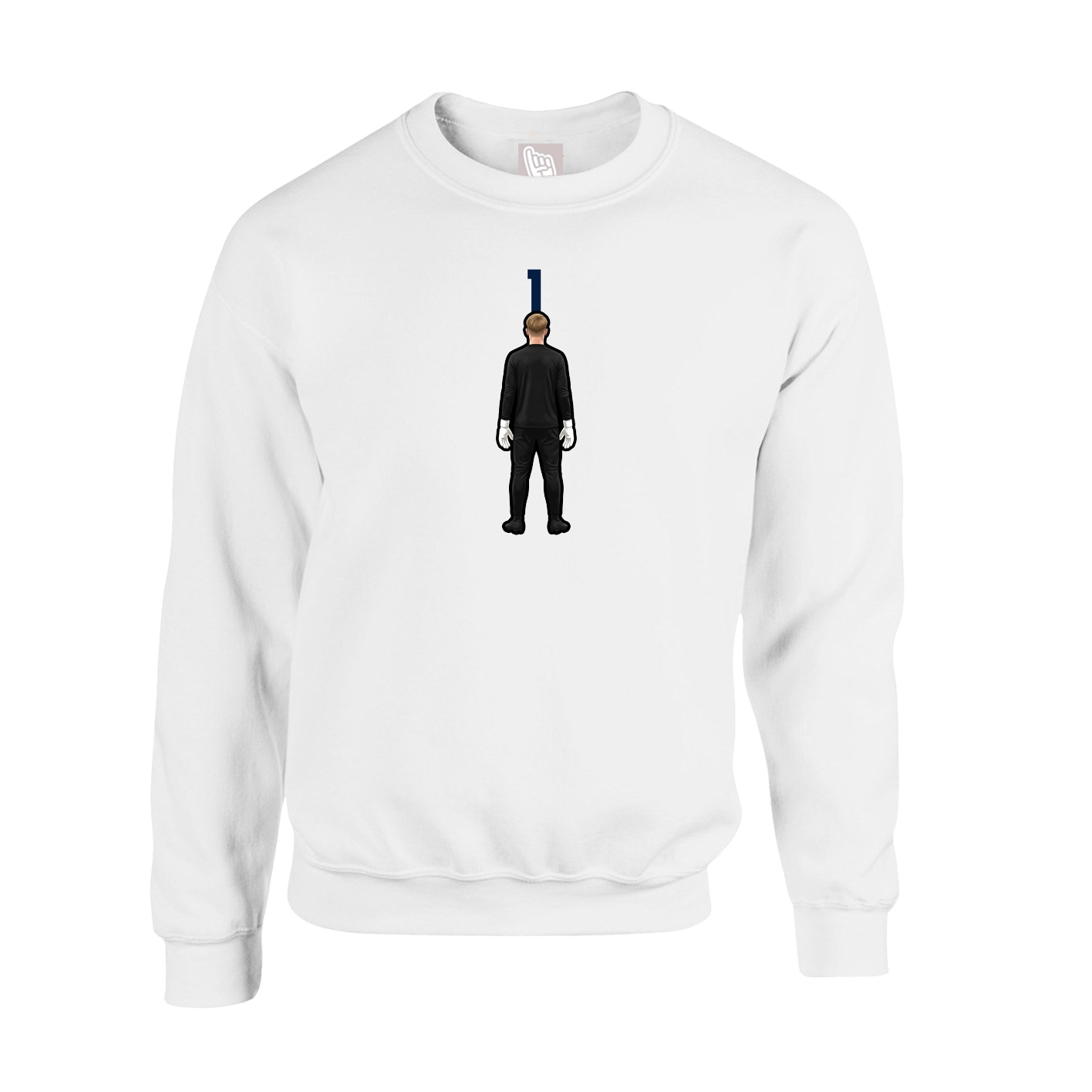Fleece Crew — Number Top in White