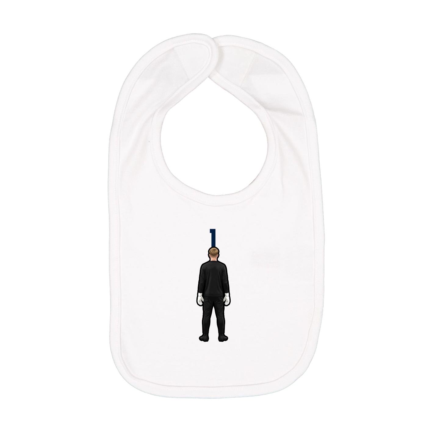 Infant Bib — Number Top in White