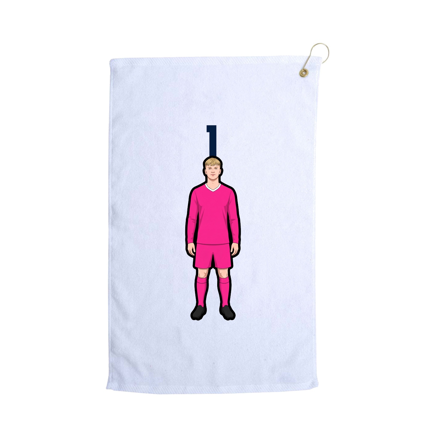 Golf Towel — Number Top in White