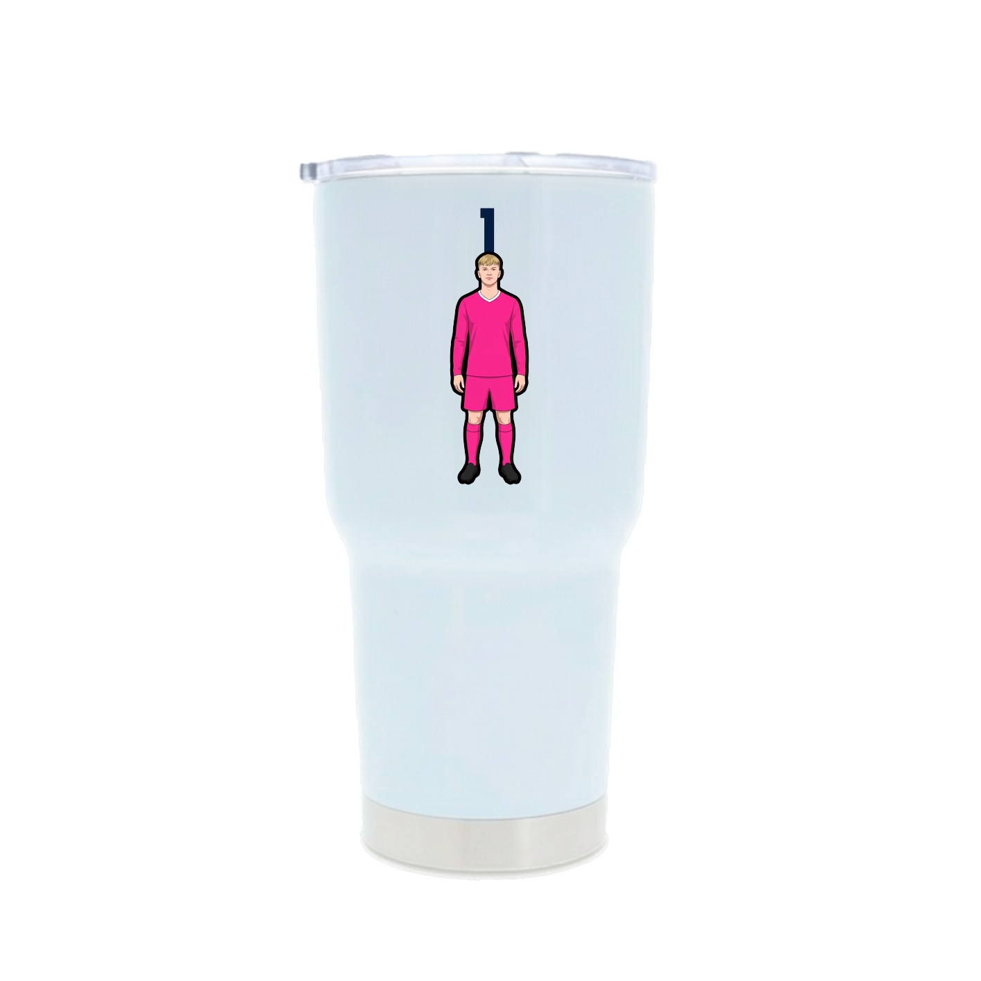 30oz Stainless Steel Tumbler — Number Top in White