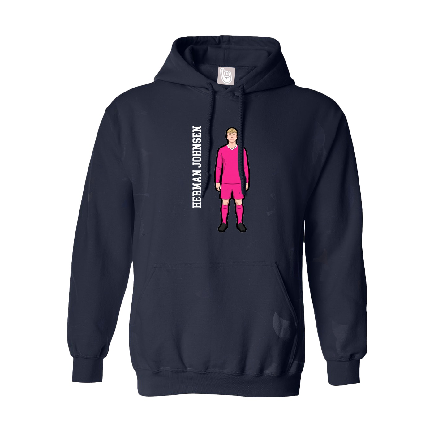 Hoodie — Name Vertical in Navy