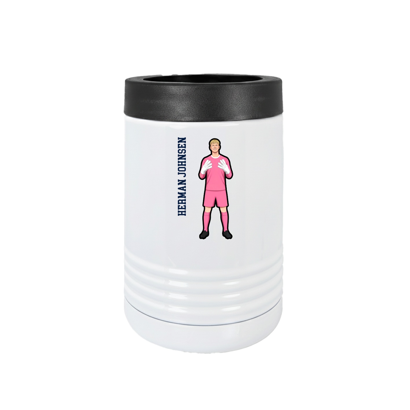 Beverage Holder — Name Vertical in White