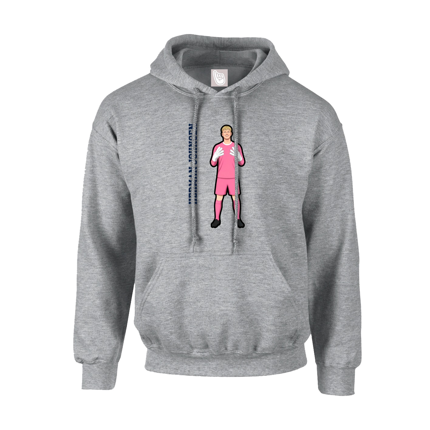 Youth Hoodie — Name Vertical in Grey