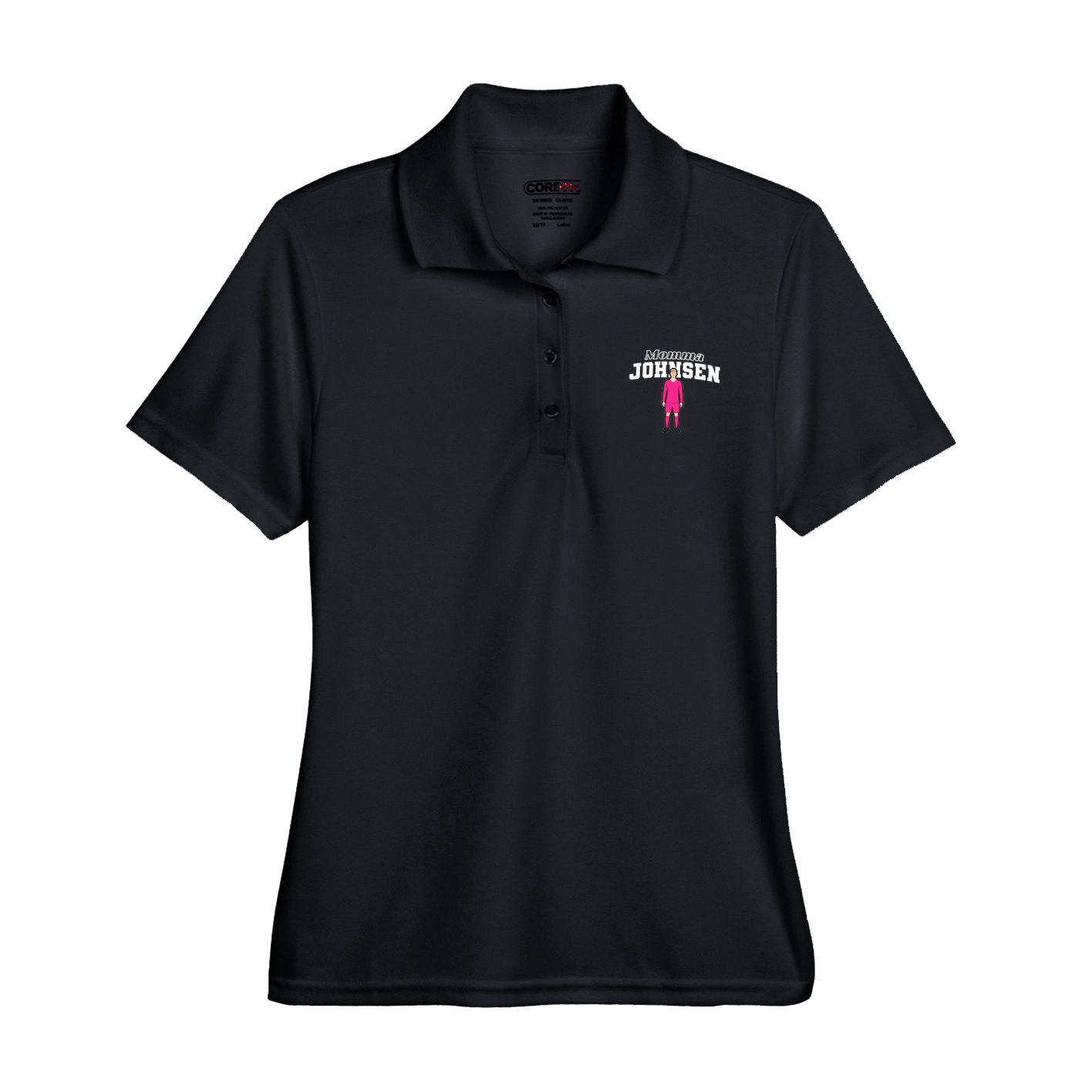 Womens Performance Polo — Mothers Day Block in Black