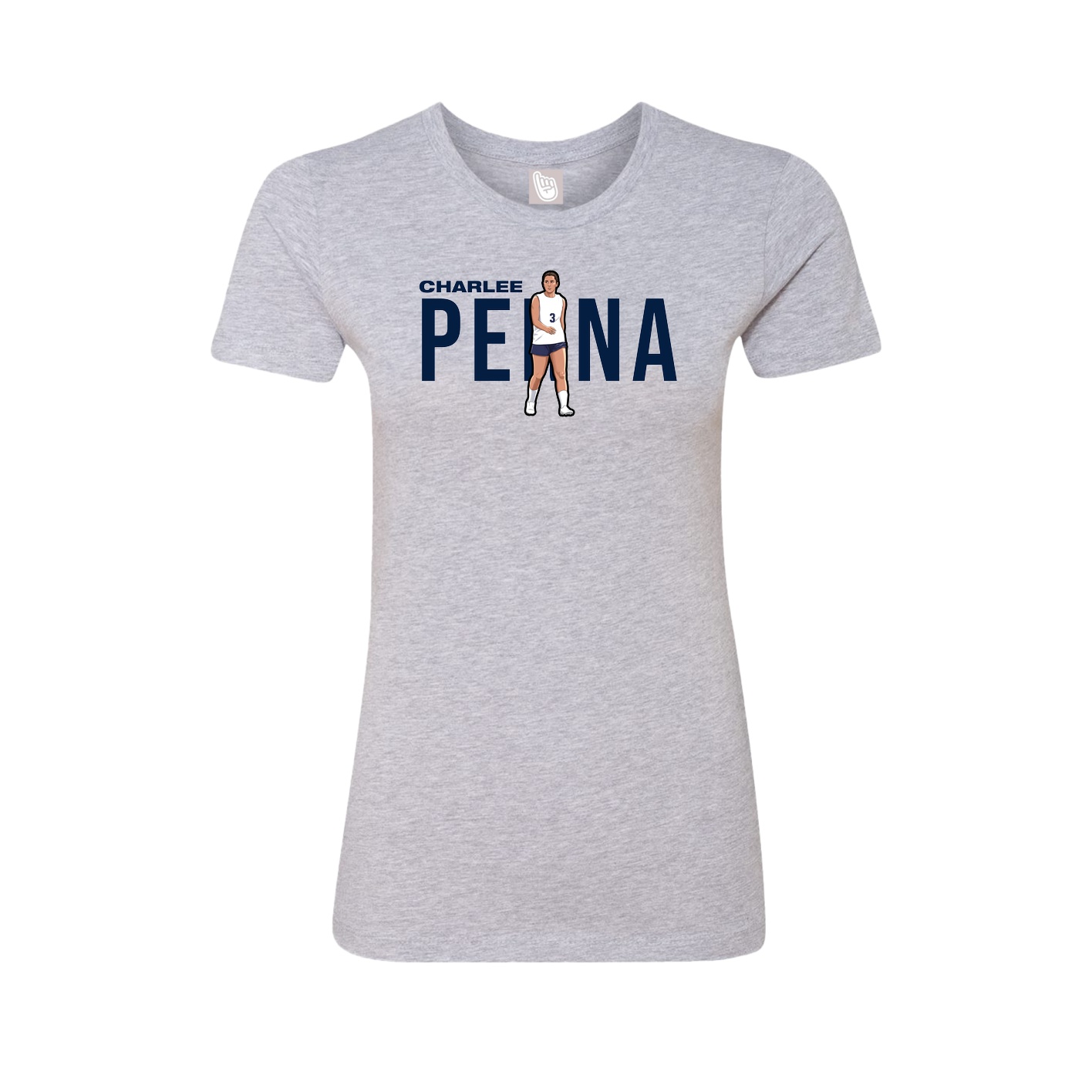 Fitted Women's Tee — Player Name in Grey