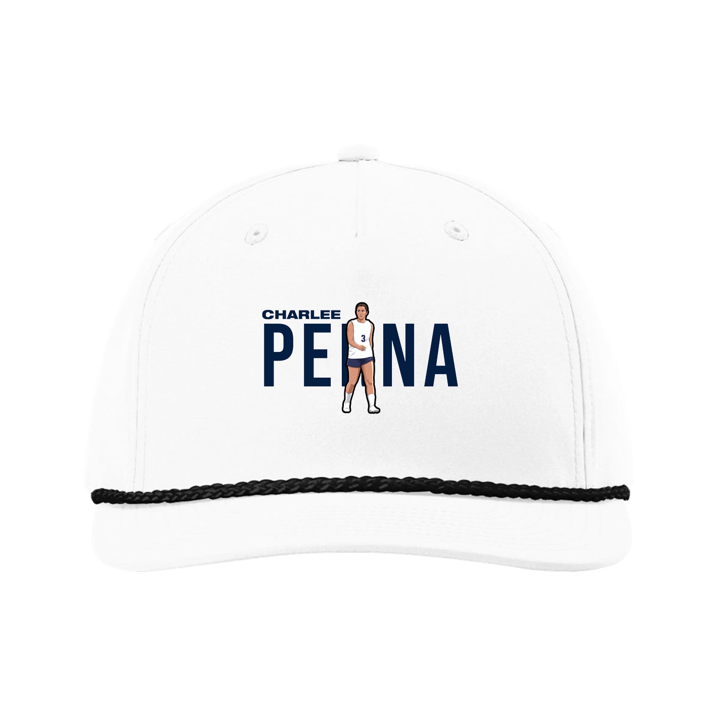 Five-Panel Classic Rope Cap — Player Name in White