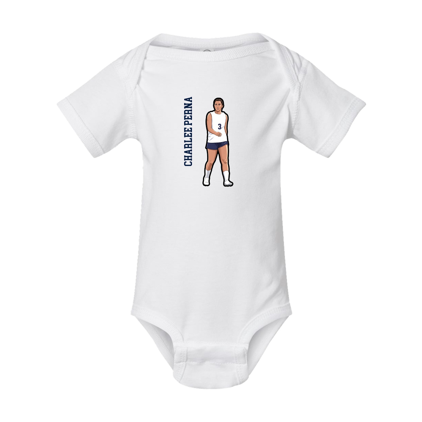 Baby Onesie — Name Vertical in White