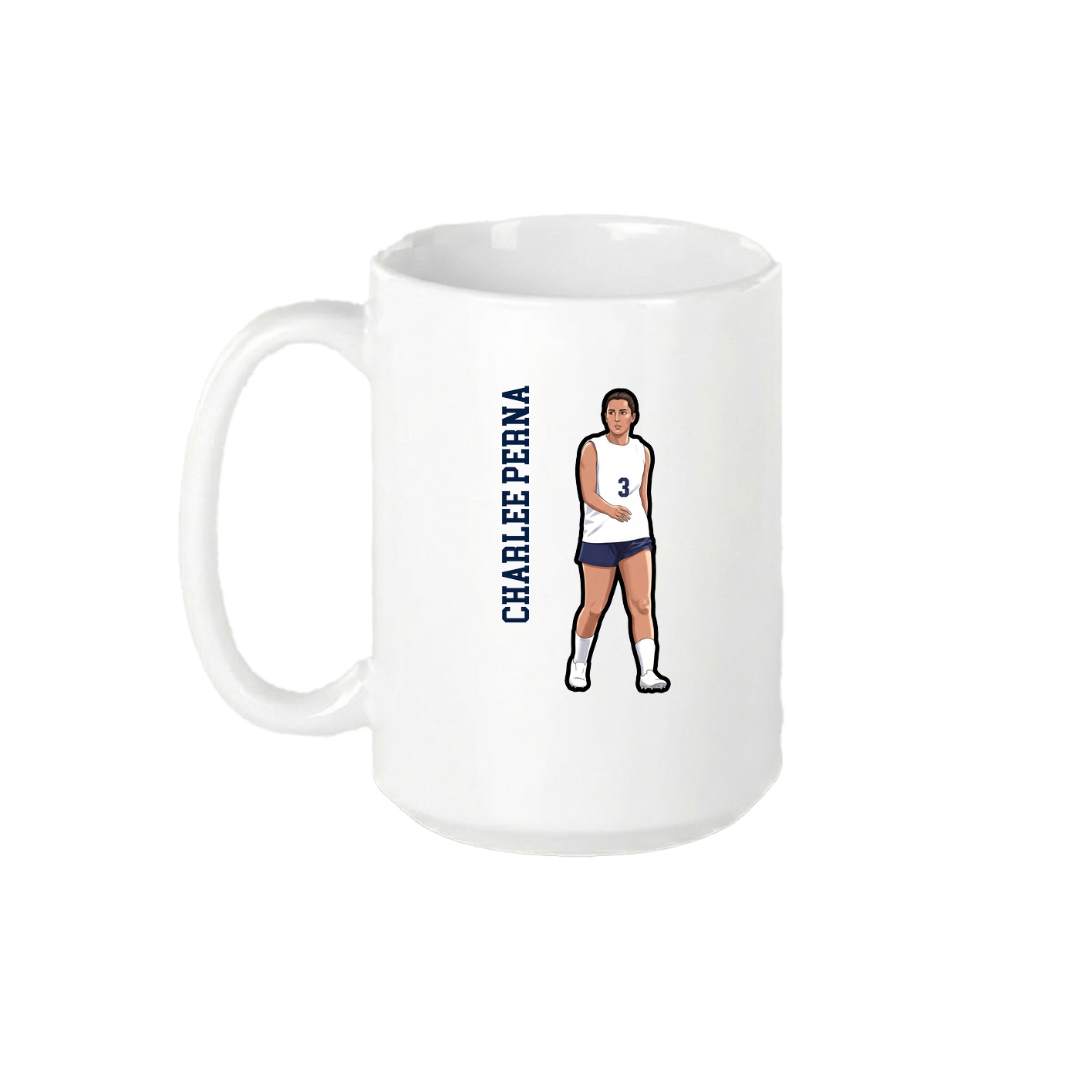 15oz Coffee Mug — Name Vertical in White