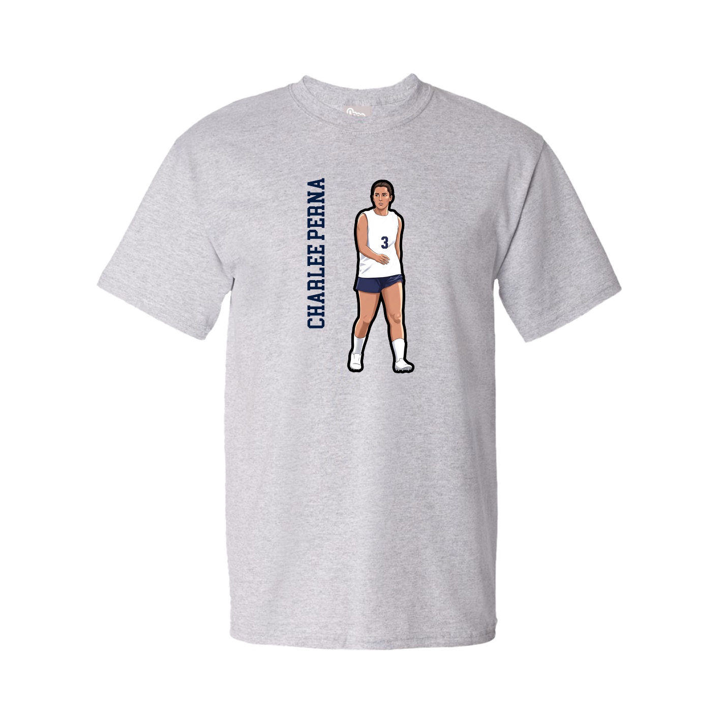 Youth Tee — Name Vertical in Grey