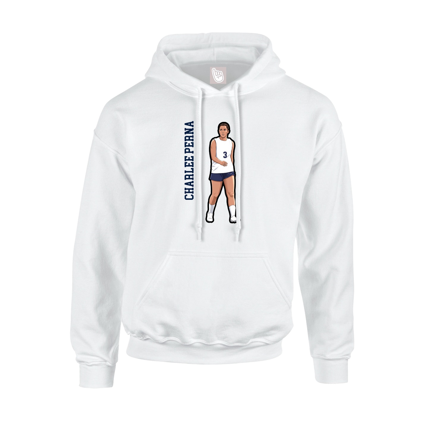 Hoodie — Name Vertical in White