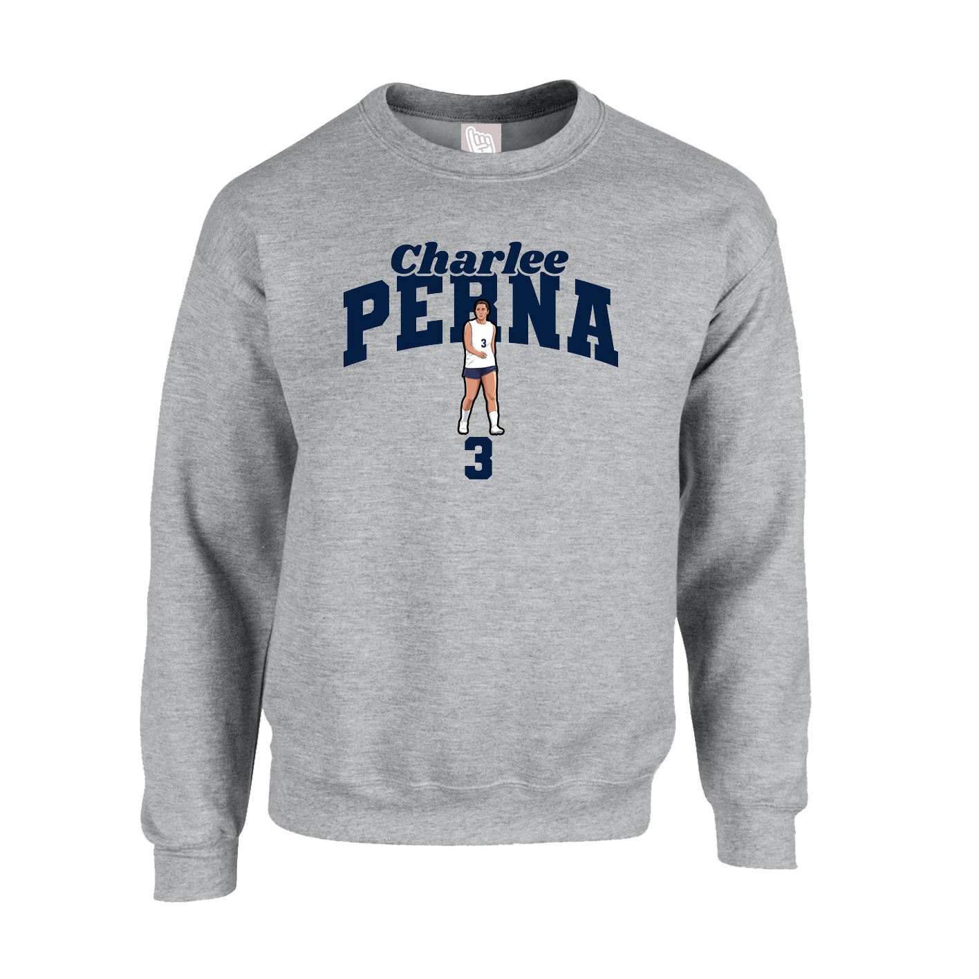 Fleece Crew — Signature Arch in Grey