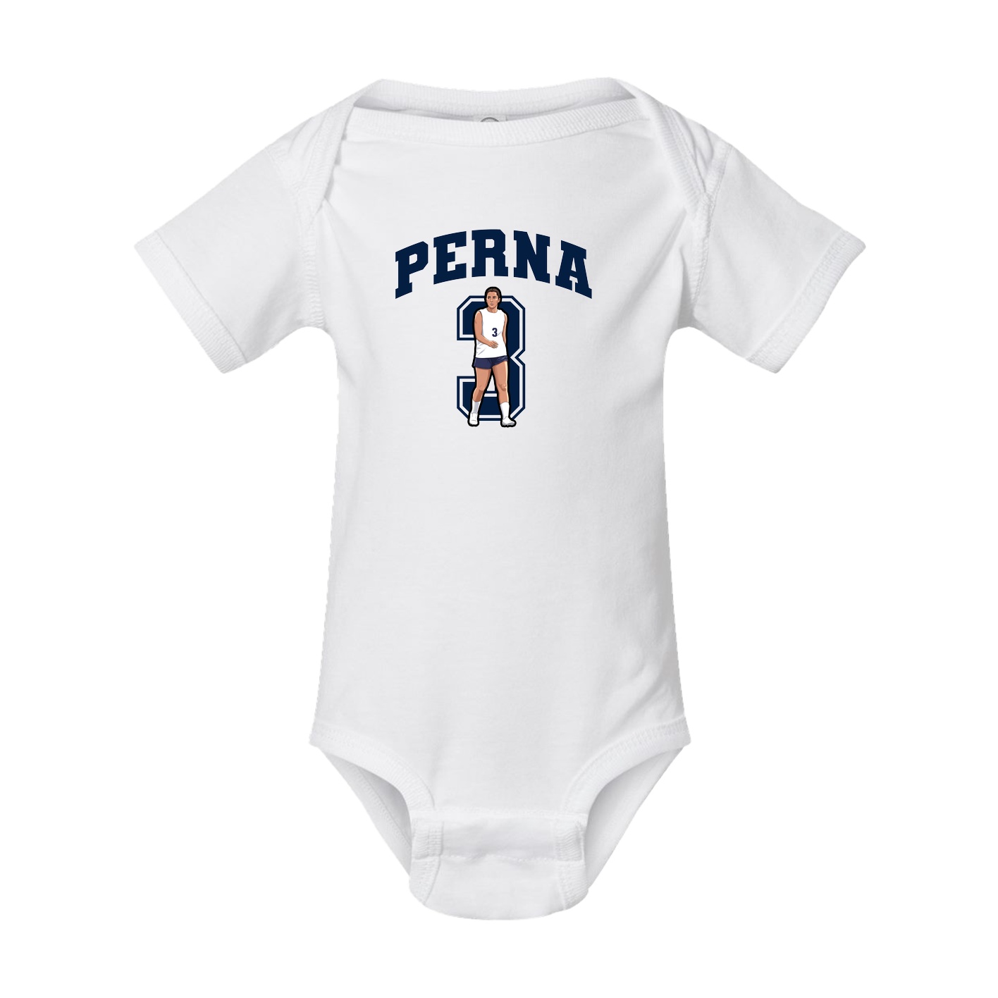 Baby Onesie — Number in White