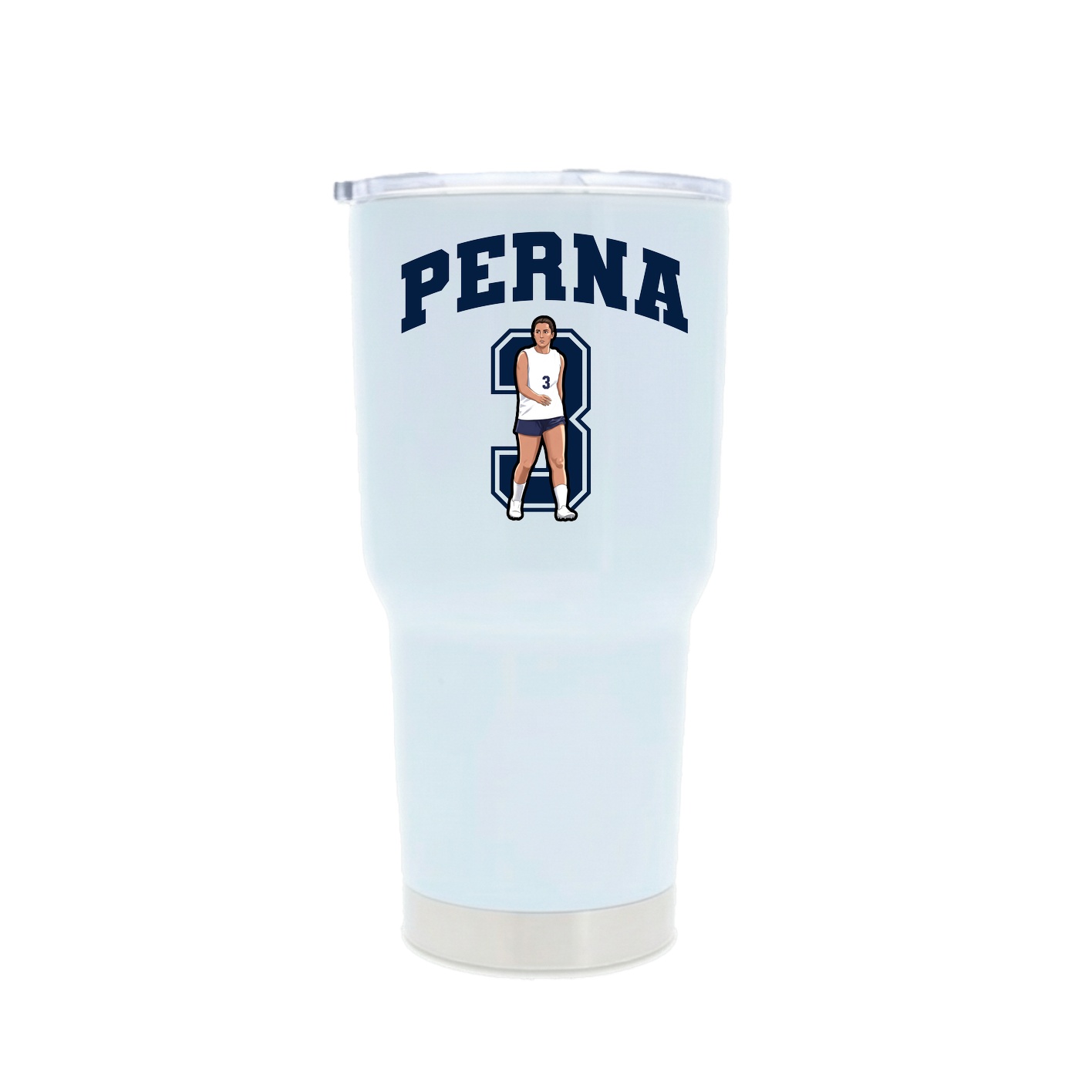 30oz Stainless Steel Tumbler — Number in White
