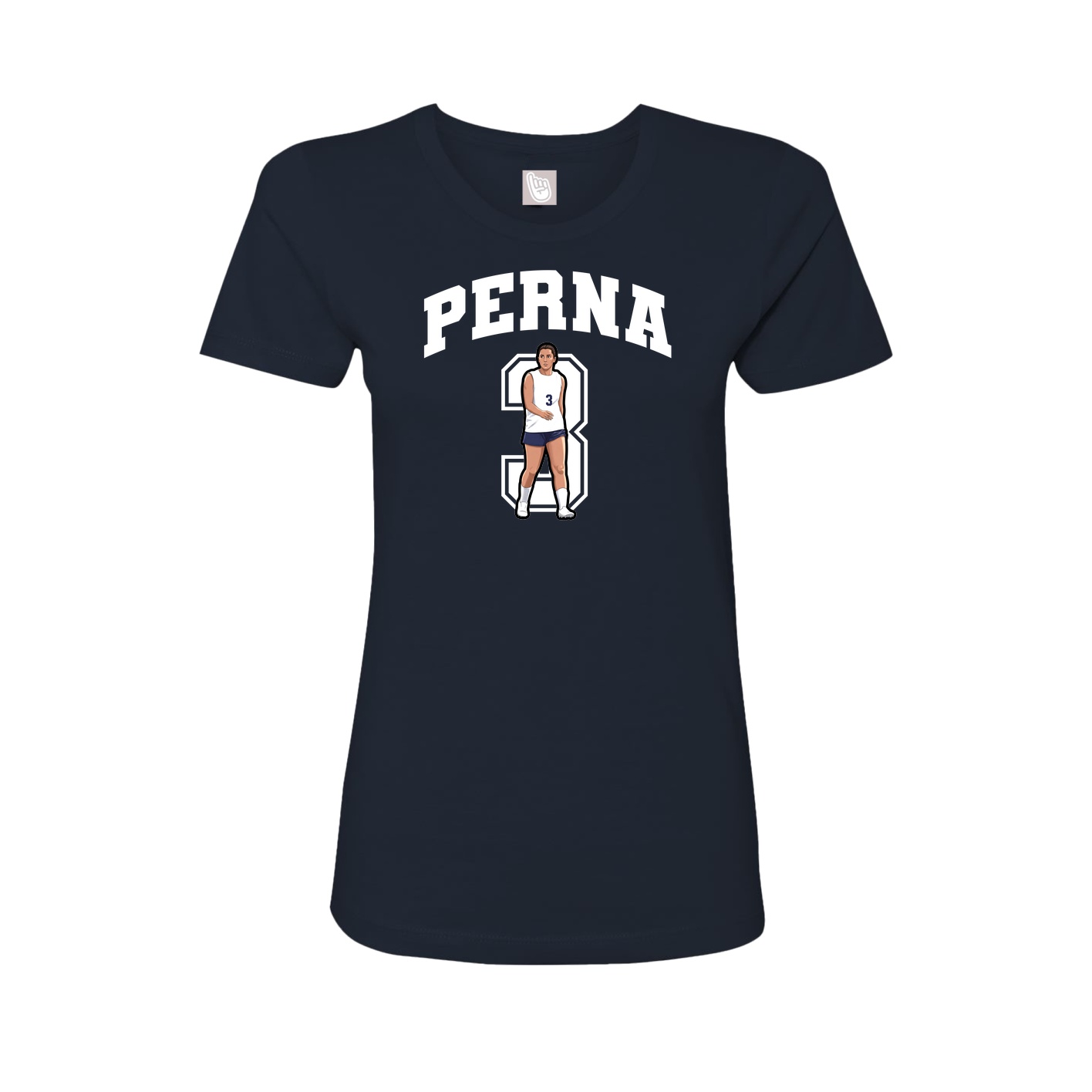 Womens Tee — Number in Navy