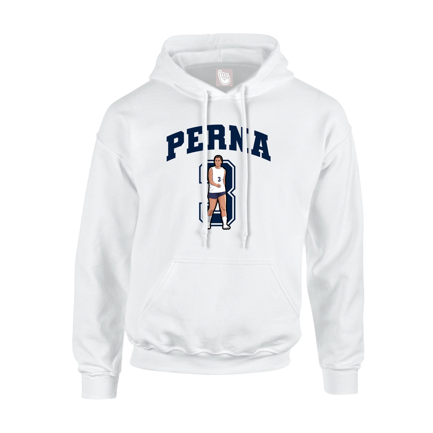 Hoodie — Number in White