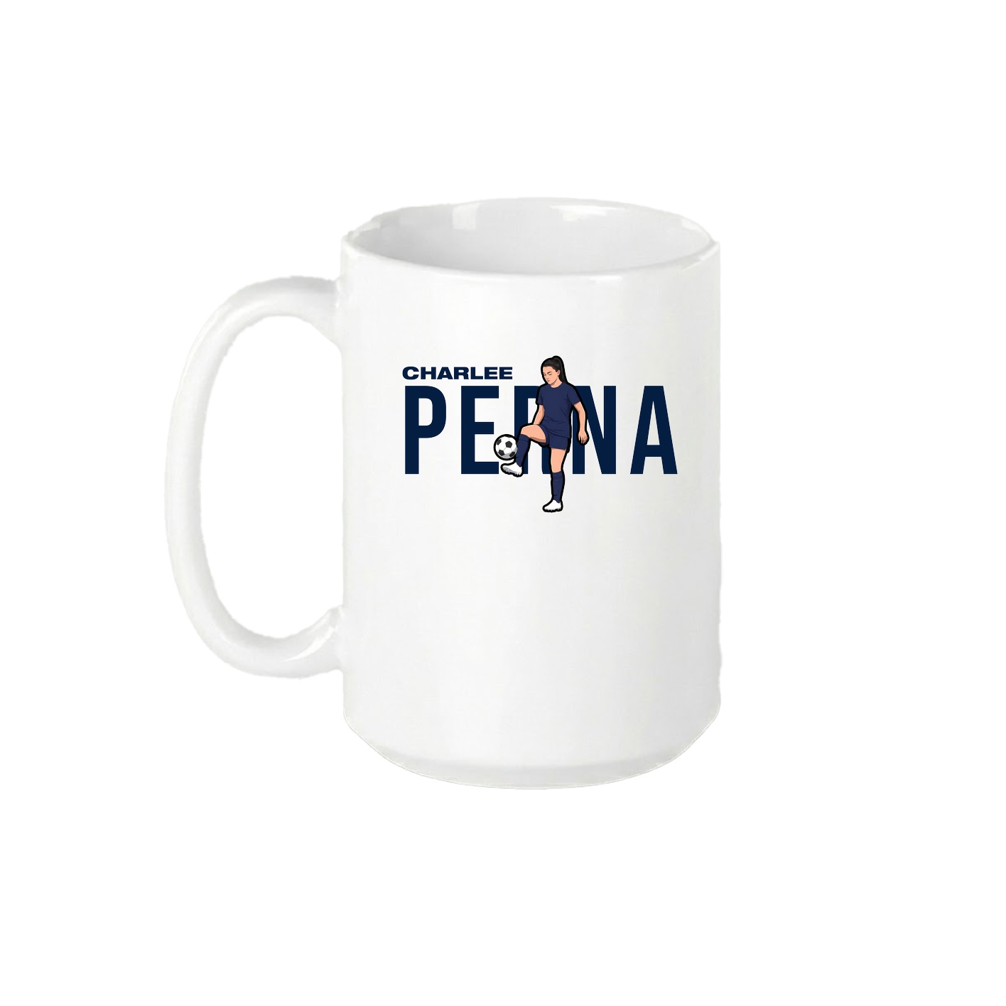 15oz Coffee Mug — Player Name in White
