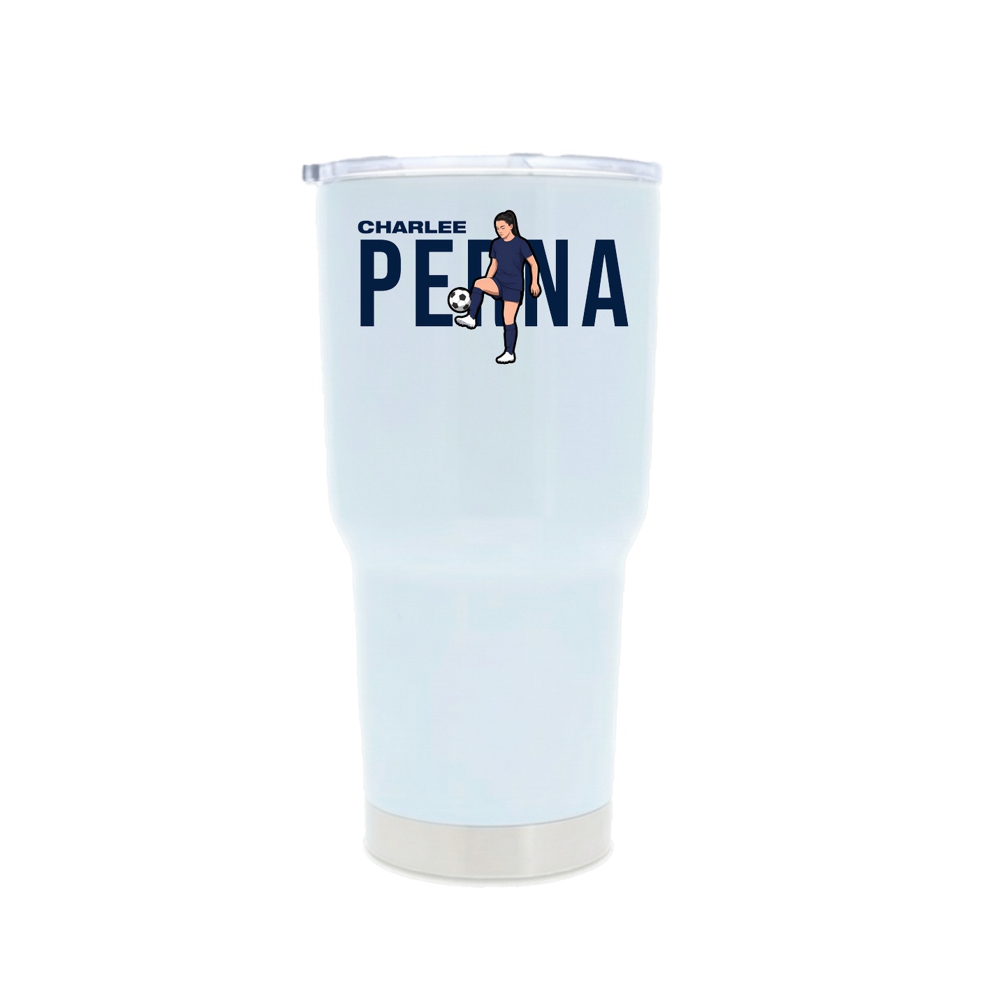 30oz Stainless Steel Tumbler — Player Name in White