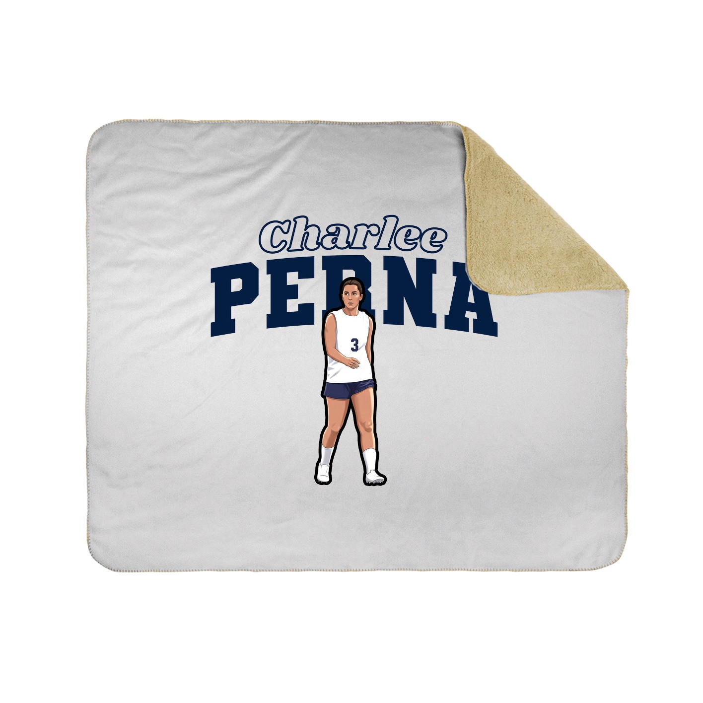 Throw Blanket — Name Arch in White