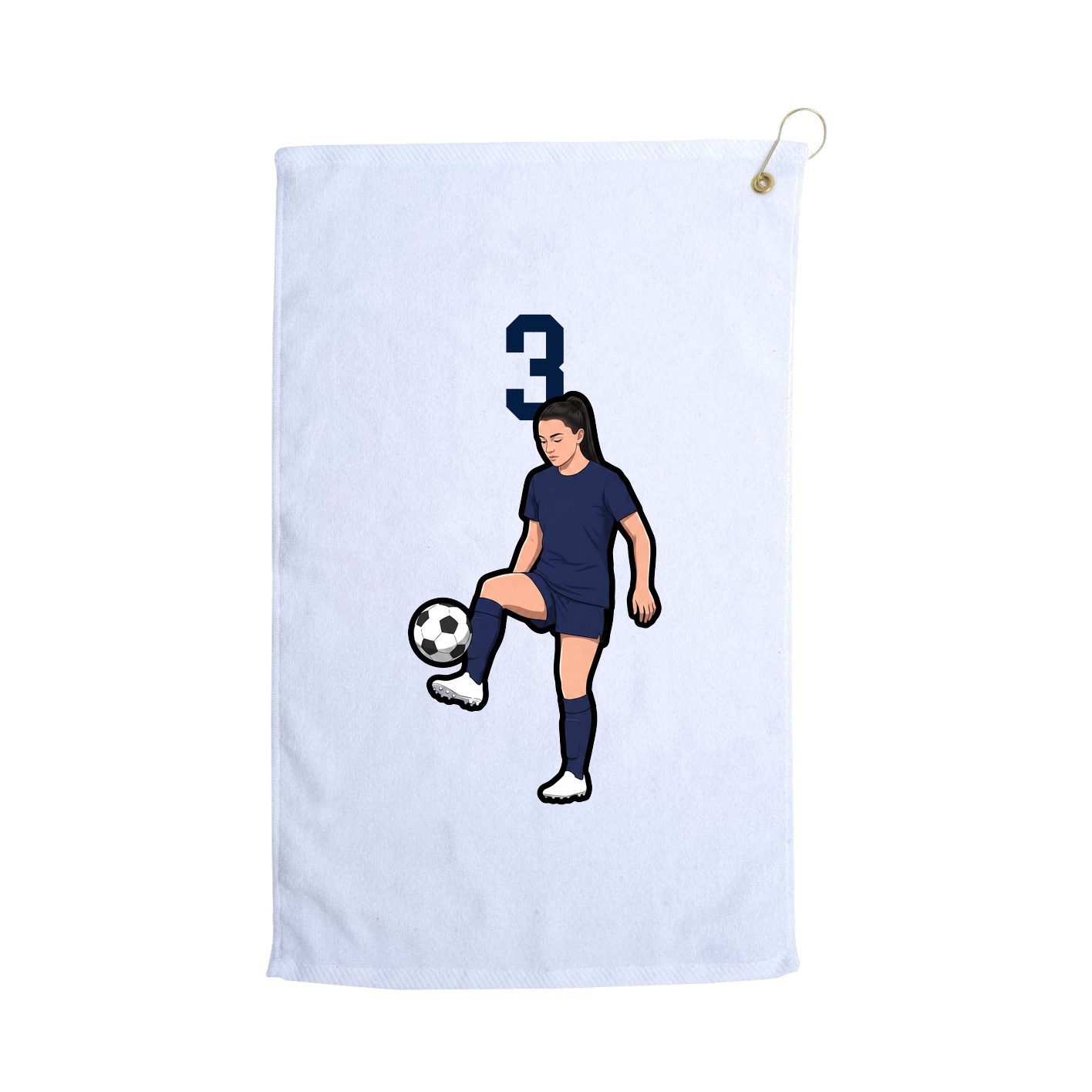 Golf Towel — Number Top in White