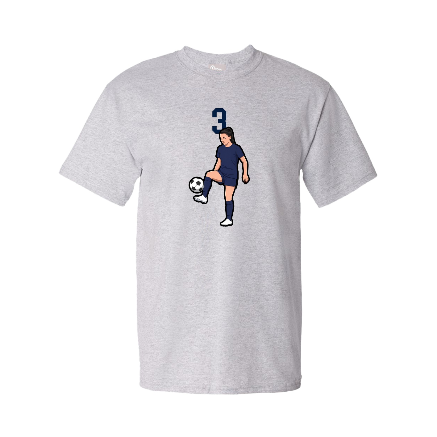 Youth Tee — Number Top in Grey