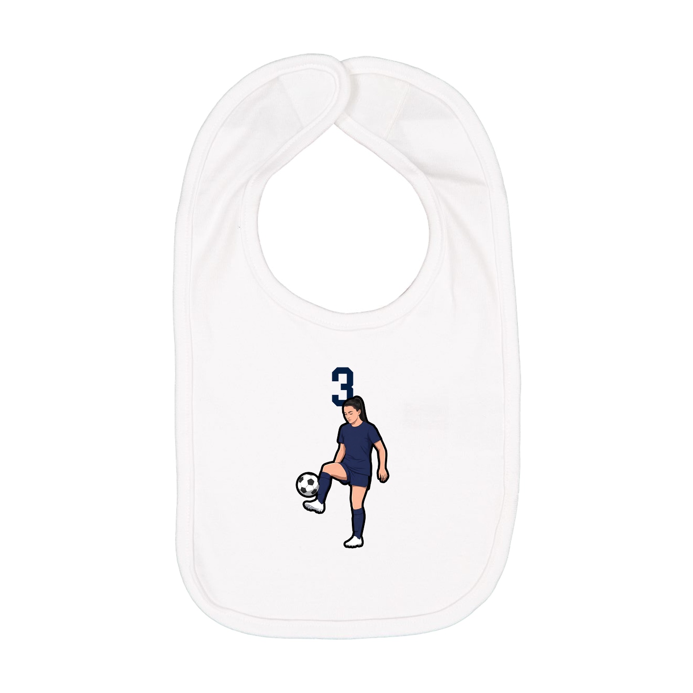 Infant Bib — Number Top in White