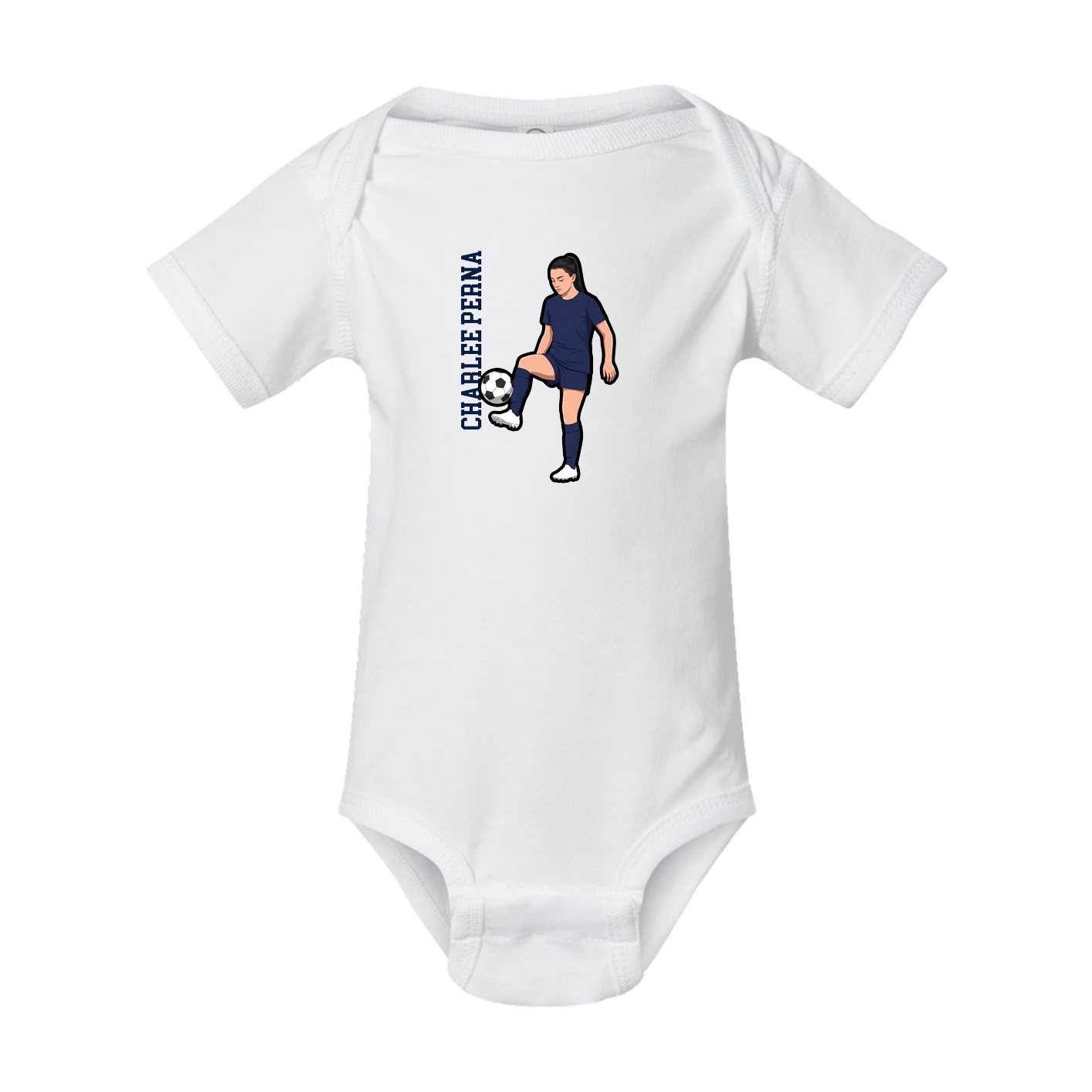 Baby Onesie — Name Vertical in White