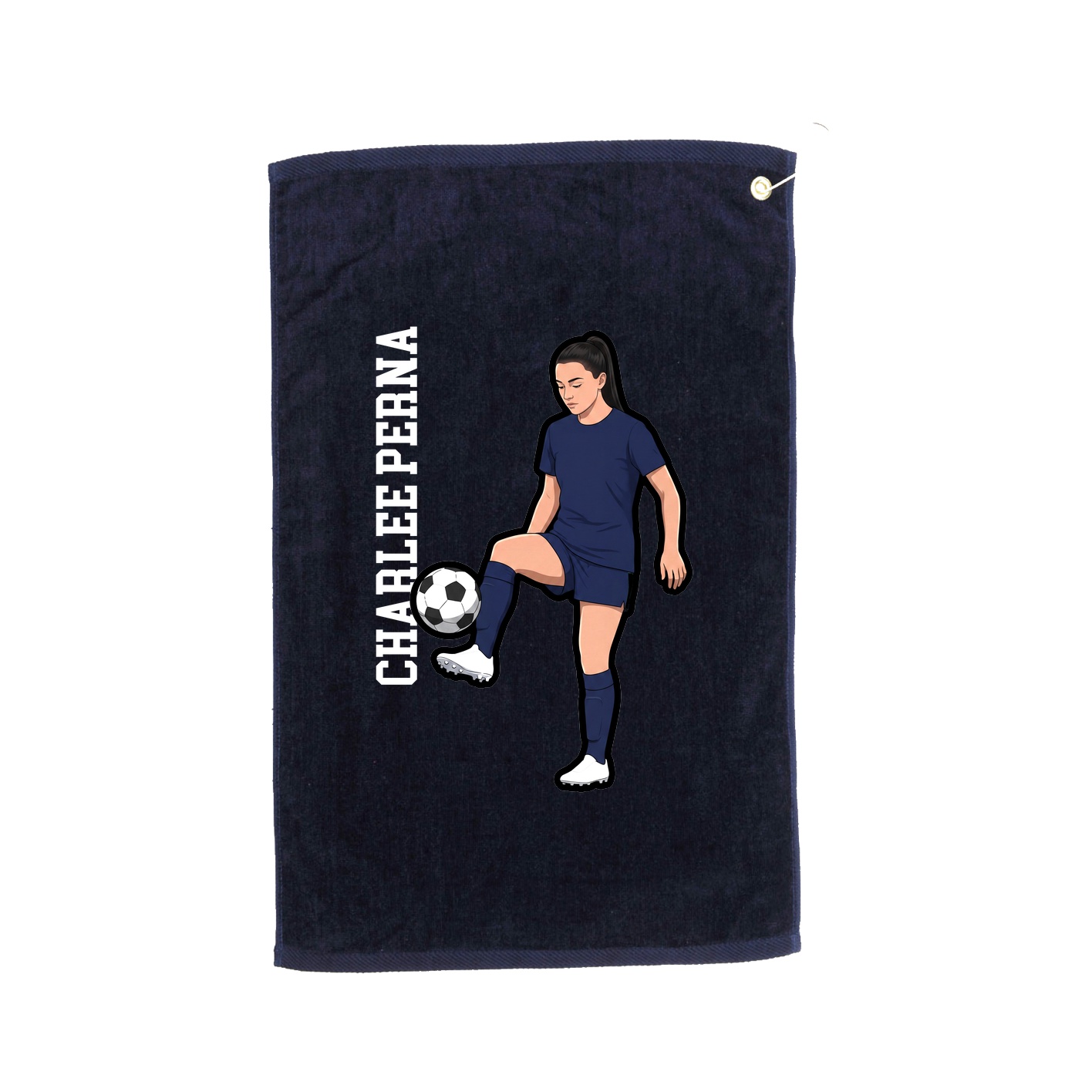 Golf Towel — Name Vertical in Navy