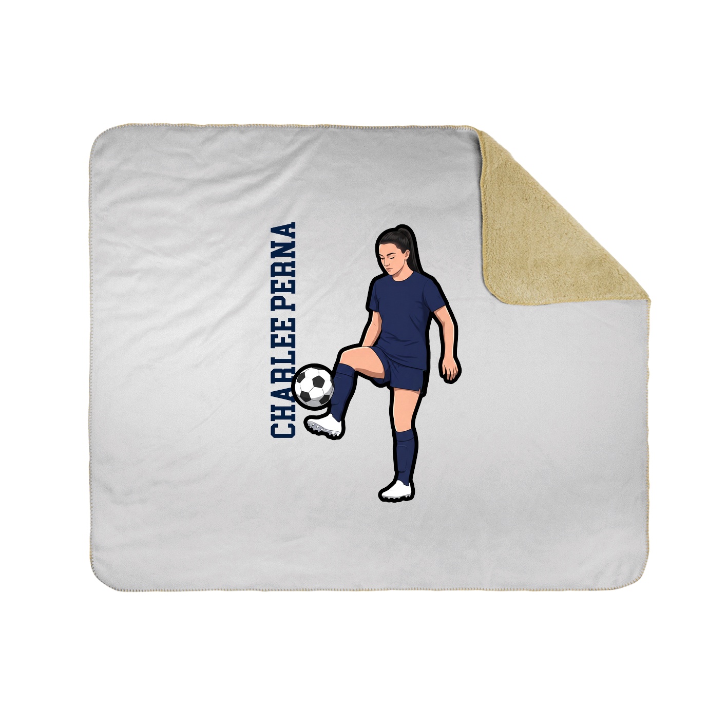 Throw Blanket — Name Vertical in White