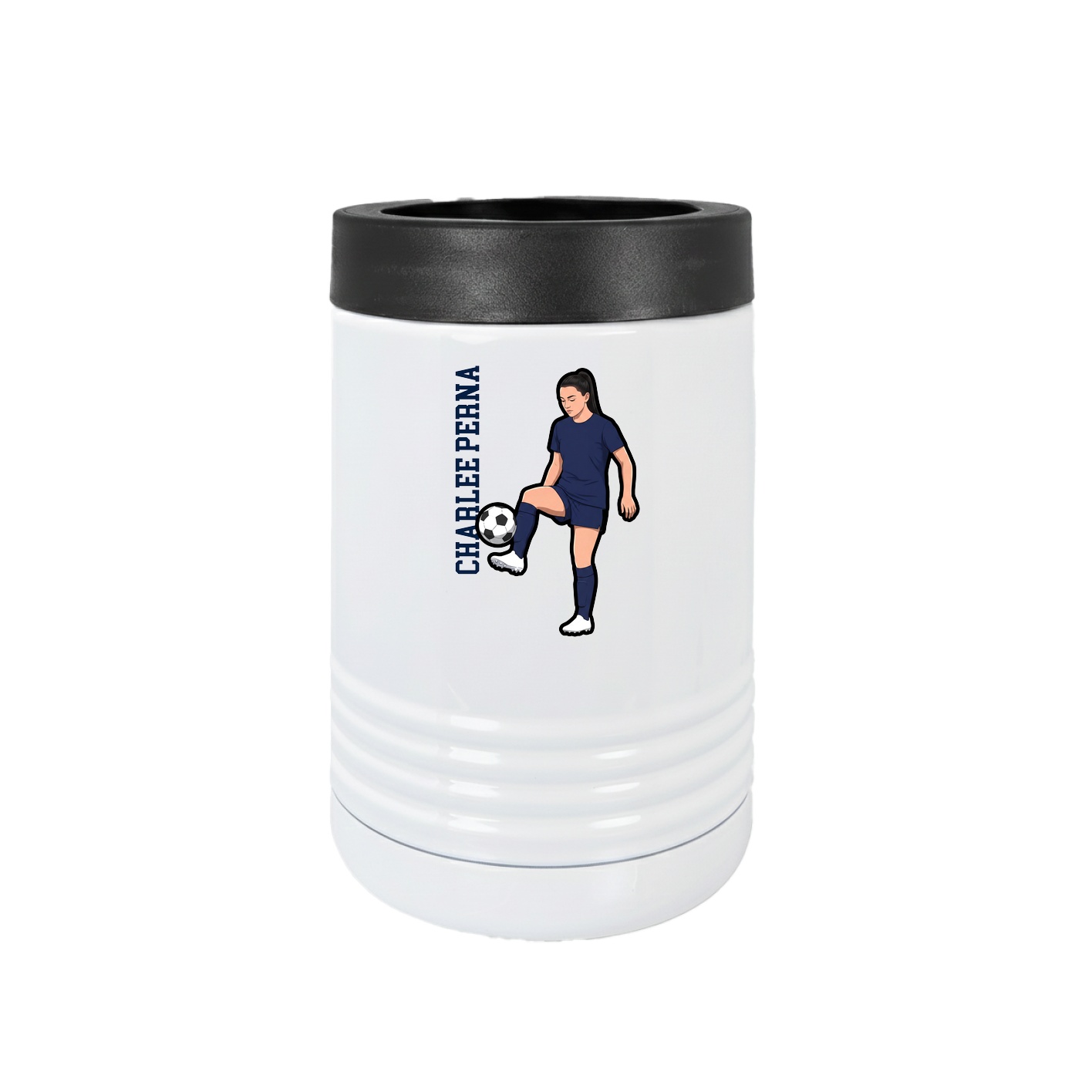 Beverage Holder — Name Vertical in White