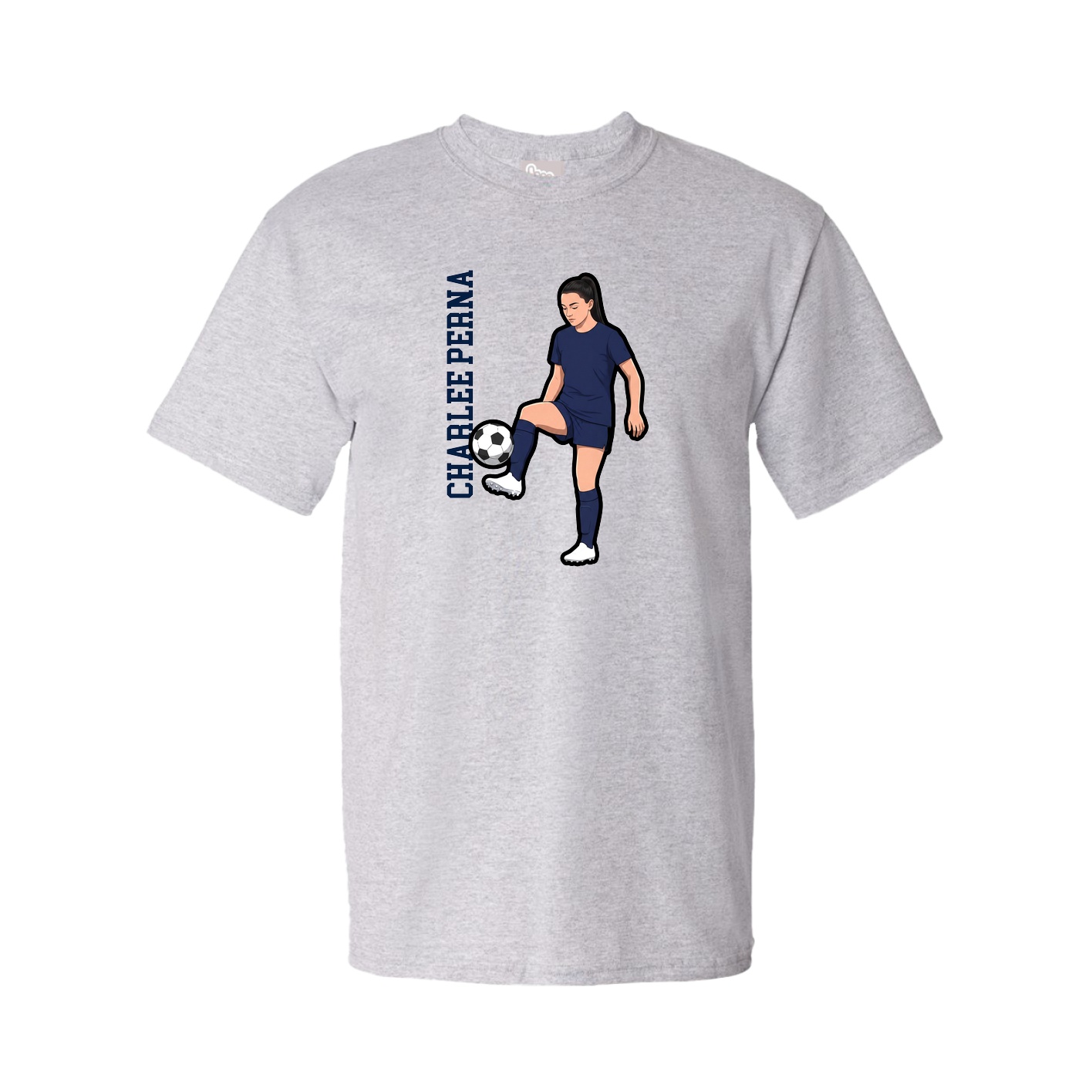 Tee — Name Vertical in Grey