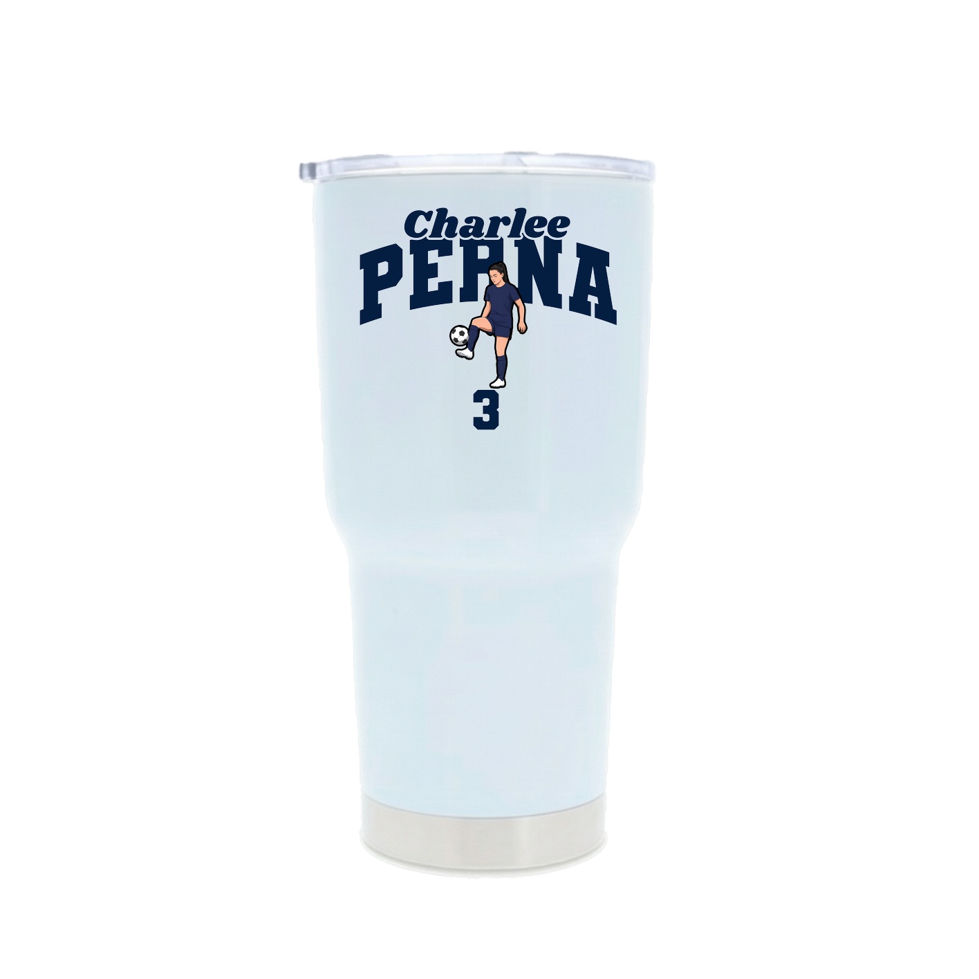 30oz Stainless Steel Tumbler — Signature Arch in White