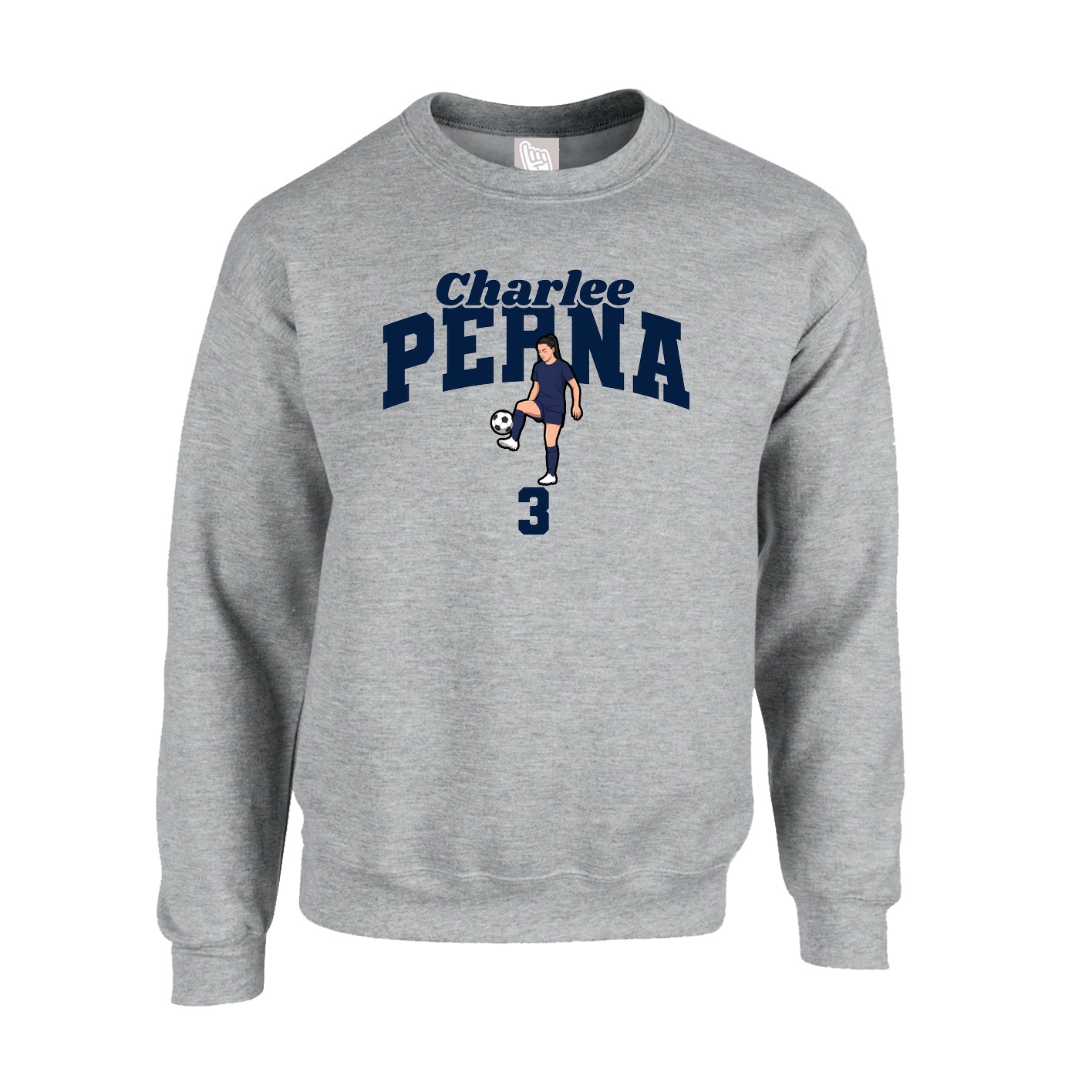Fleece Crew — Signature Arch in Grey