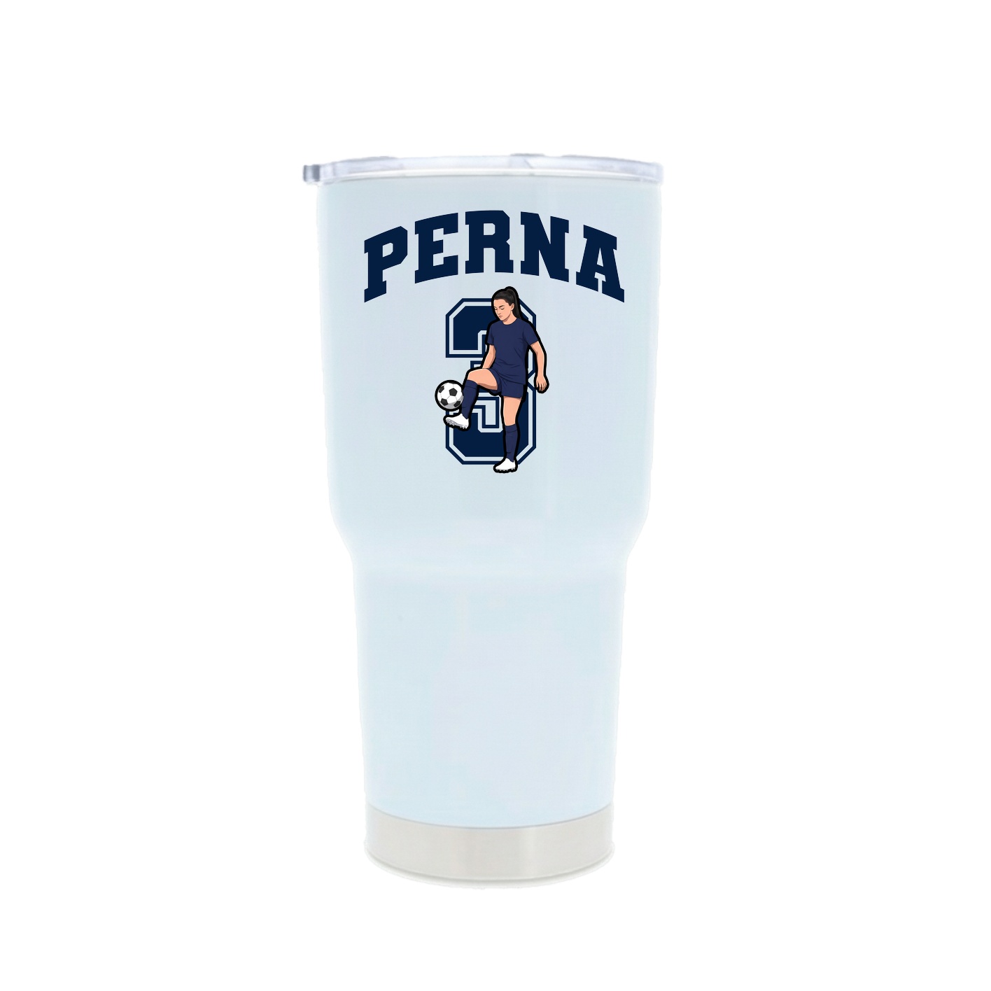 30oz Stainless Steel Tumbler — Number in White