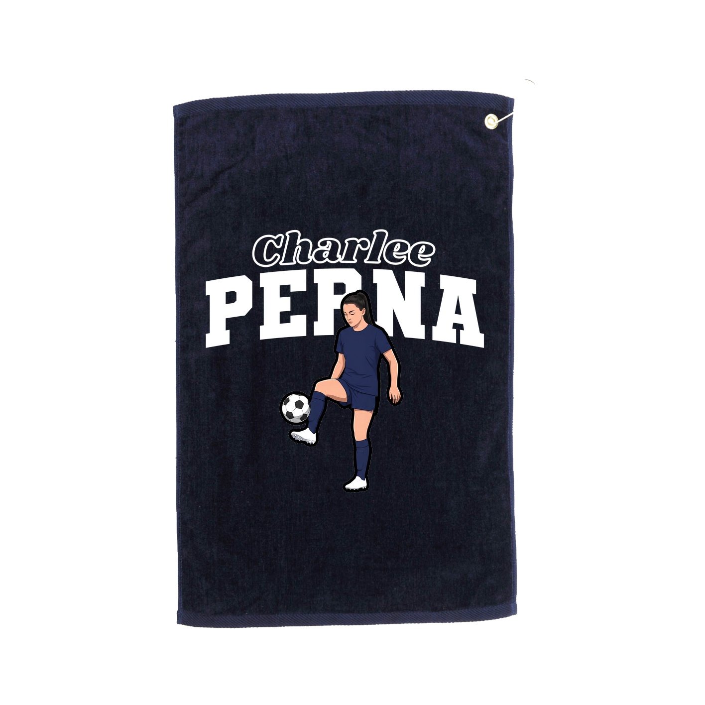 Golf Towel — Name Arch in Navy