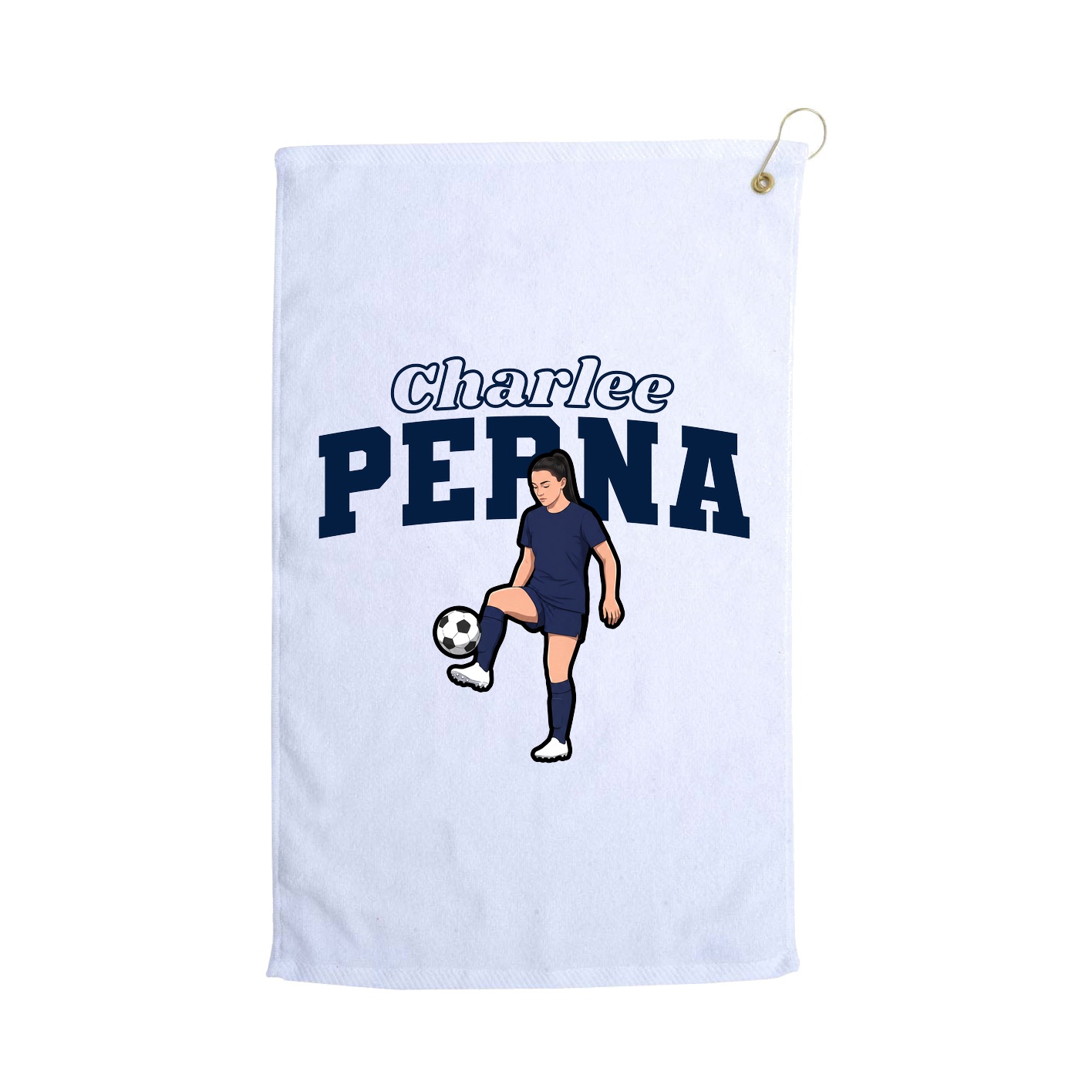 Golf Towel — Name Arch in White