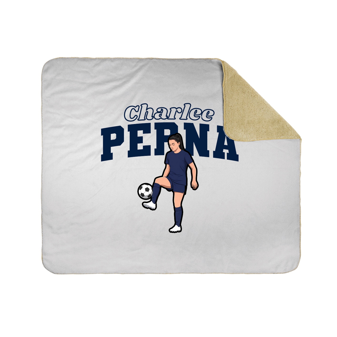 Throw Blanket — Name Arch in White